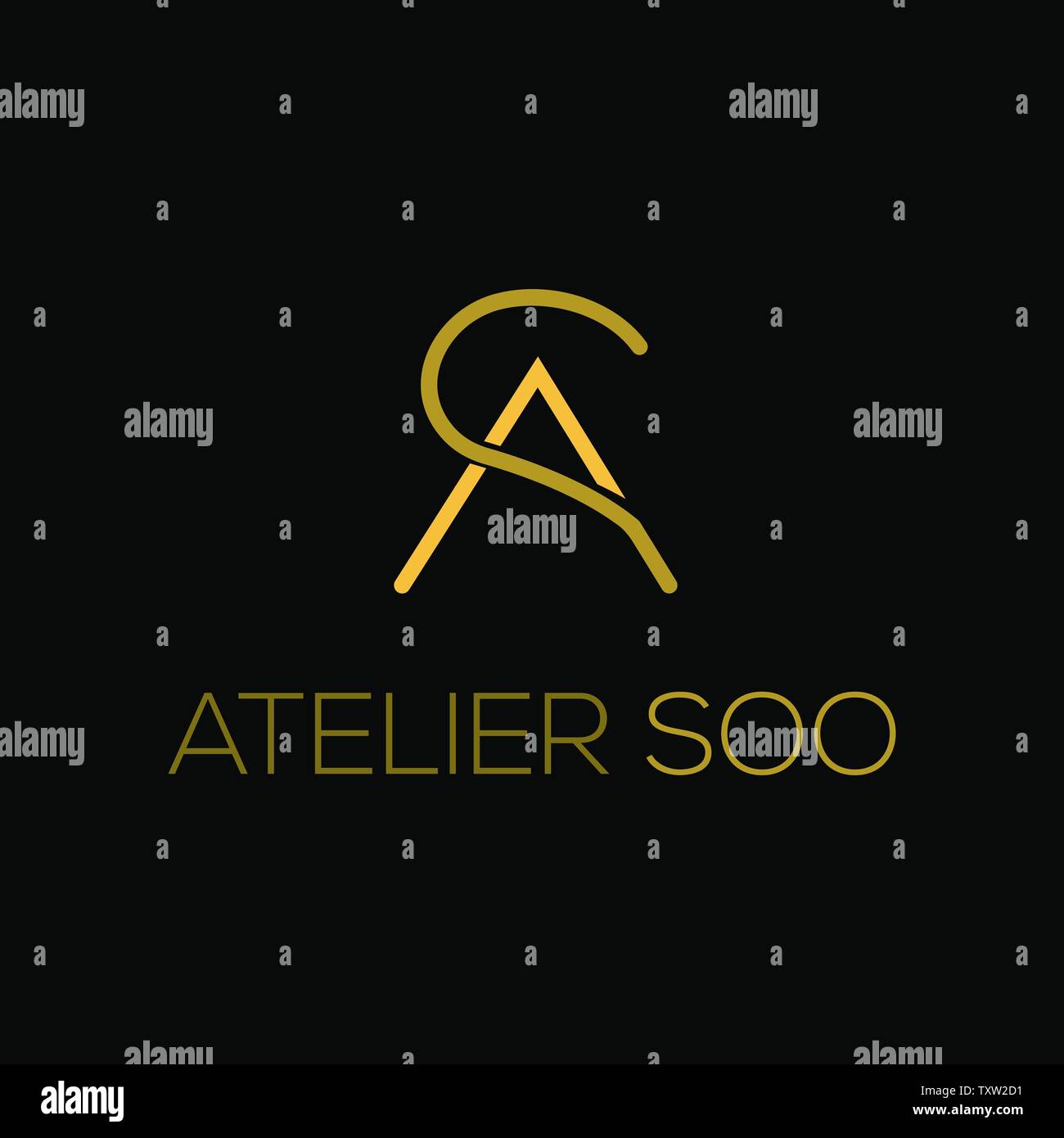 AS Logo Letter Initial Logo Designs Templete Stock Vector