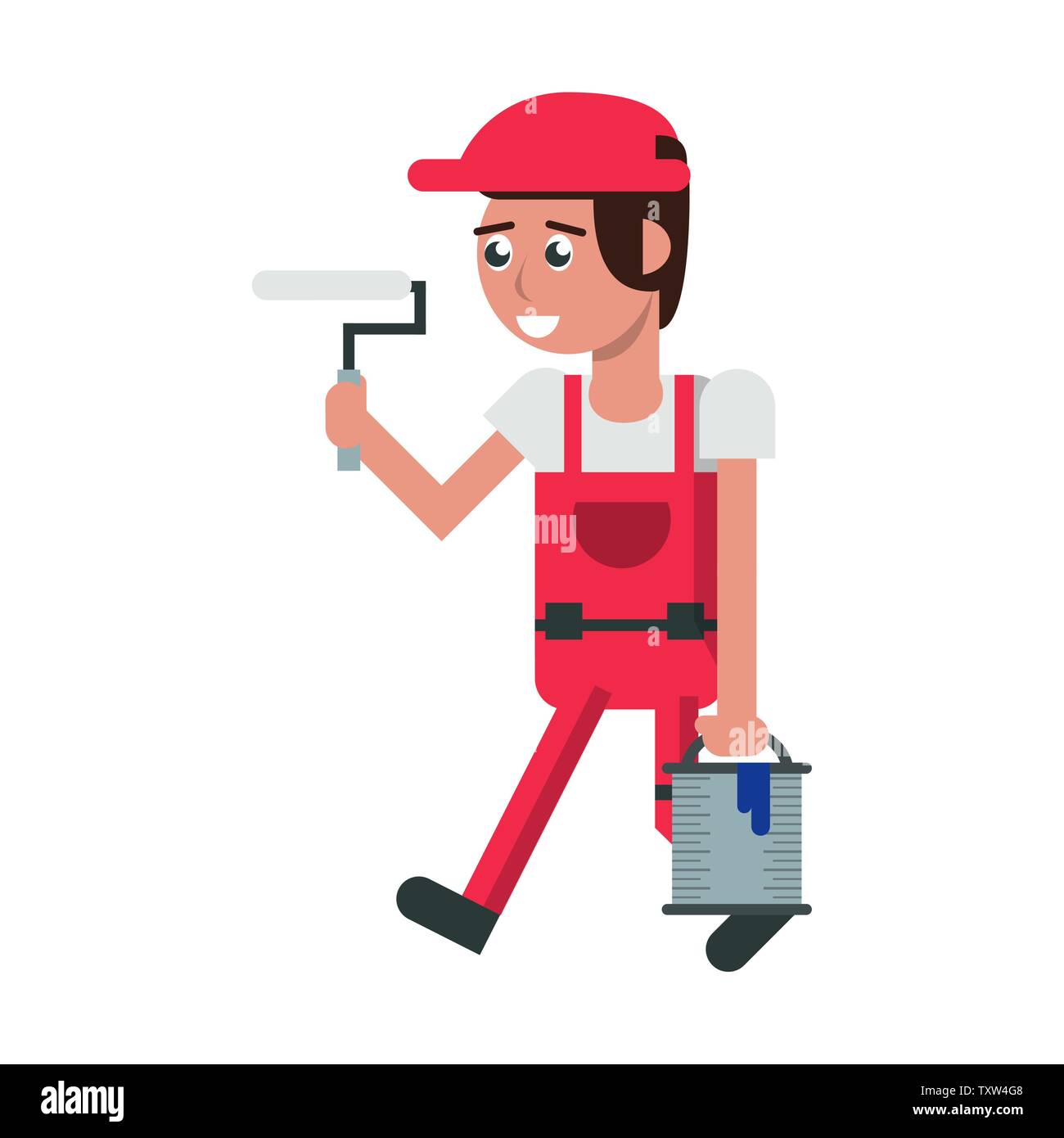 Construction worker smiling cartoon isolated Stock Vector Image & Art ...