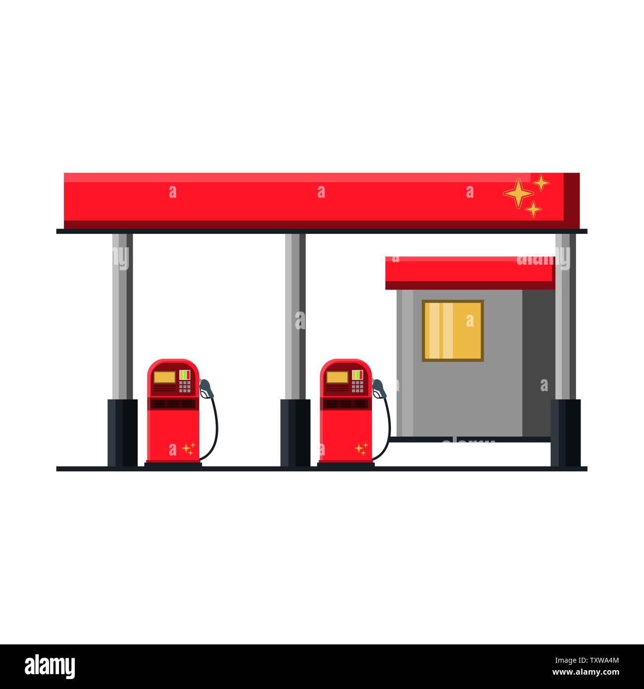 Fuel gasoline station building isolated Stock Vector Image & Art Alamy