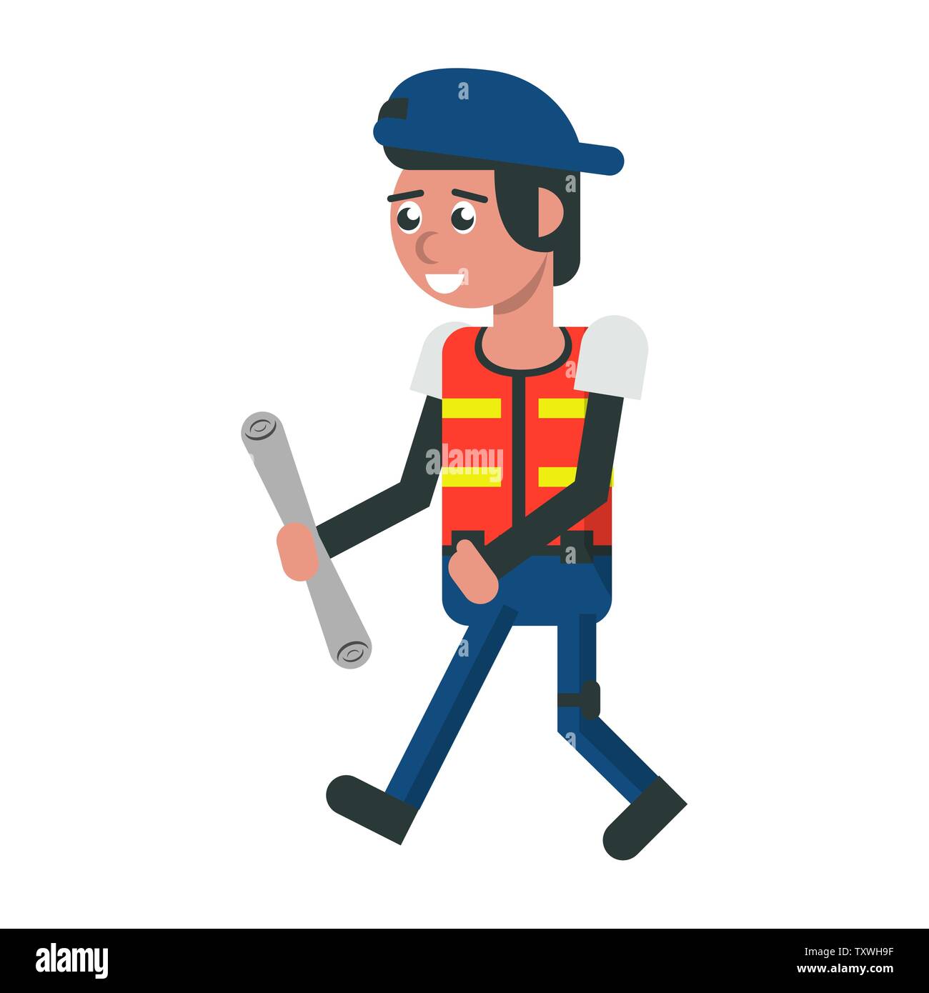 Construction worker smiling cartoon isolated Stock Vector Image & Art ...