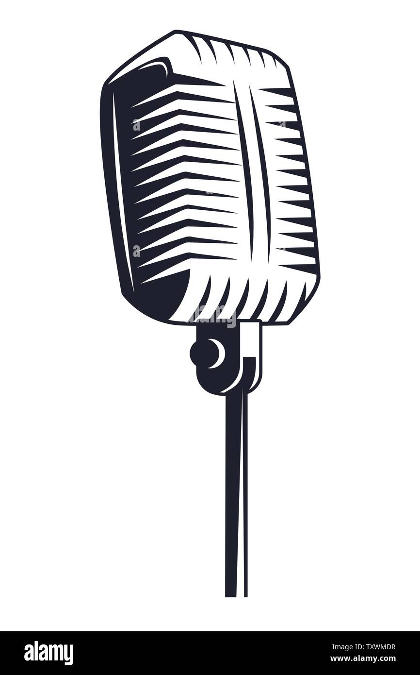 antique microphone drawn tattoo icon Stock Vector Image & Art - Alamy