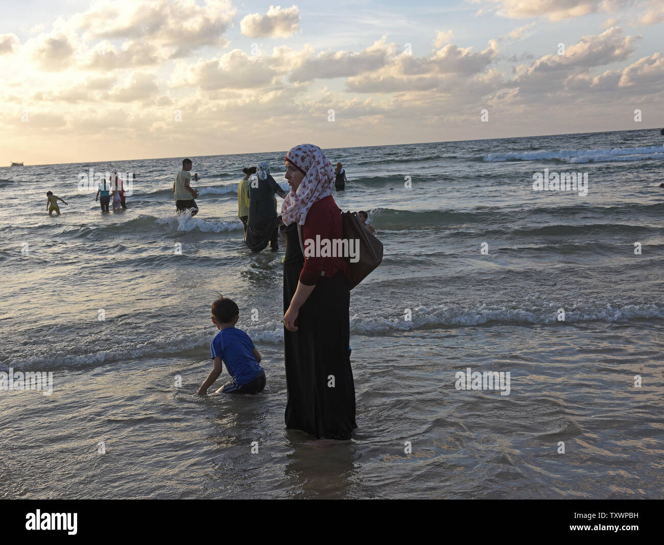 A Muslim Palestinian stands by  the Mediterranean Sea in Tel Aviv, Israel, on the third day of the Eid al-Adha, Feast of Sacrifice, September 26, 2015. Eid al-Adha honors the willingness of Abraham (Ibrahim) to sacrifice his son Ishmael before God intervened.   Photo by Debbie Hill/ UPI Stock Photo