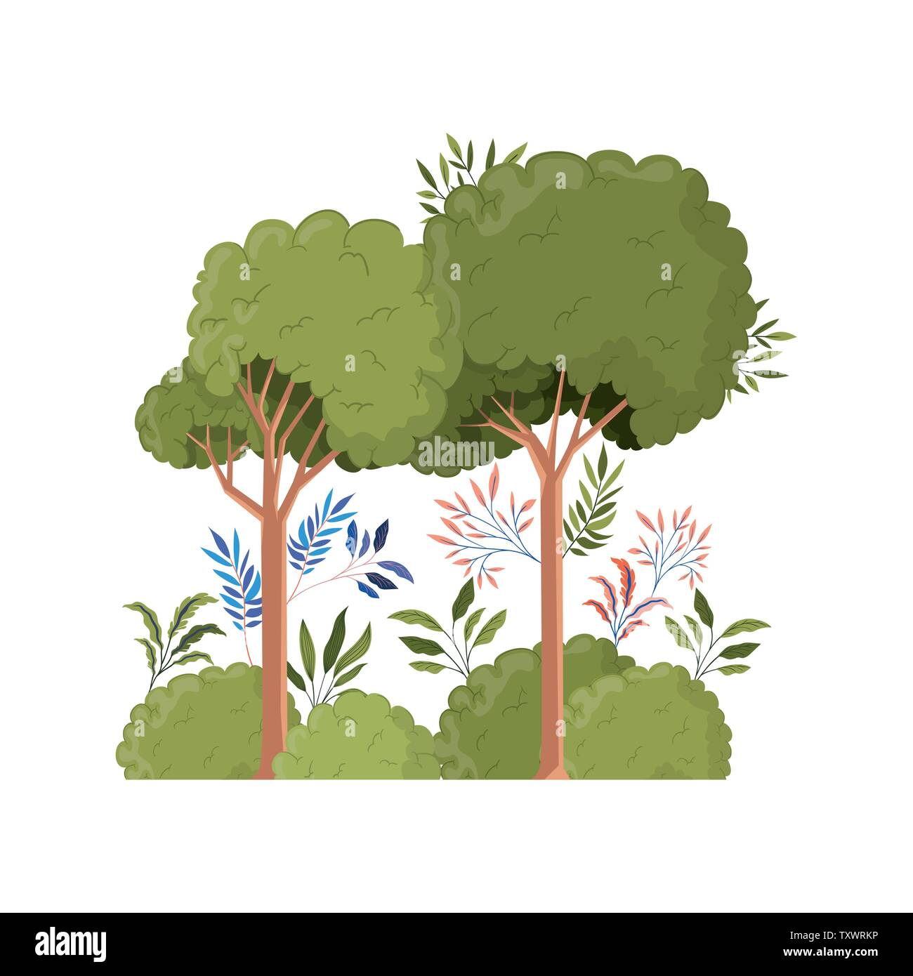 landscape with tall tree isolated icon Stock Vector Image & Art - Alamy
