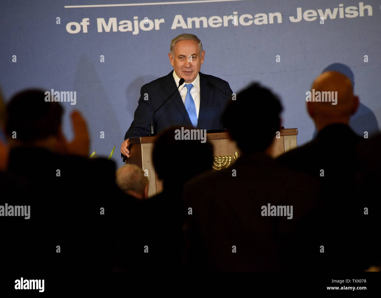 Israeli Prime Minister Benjamin Netanyahu receives a standing ovation ...