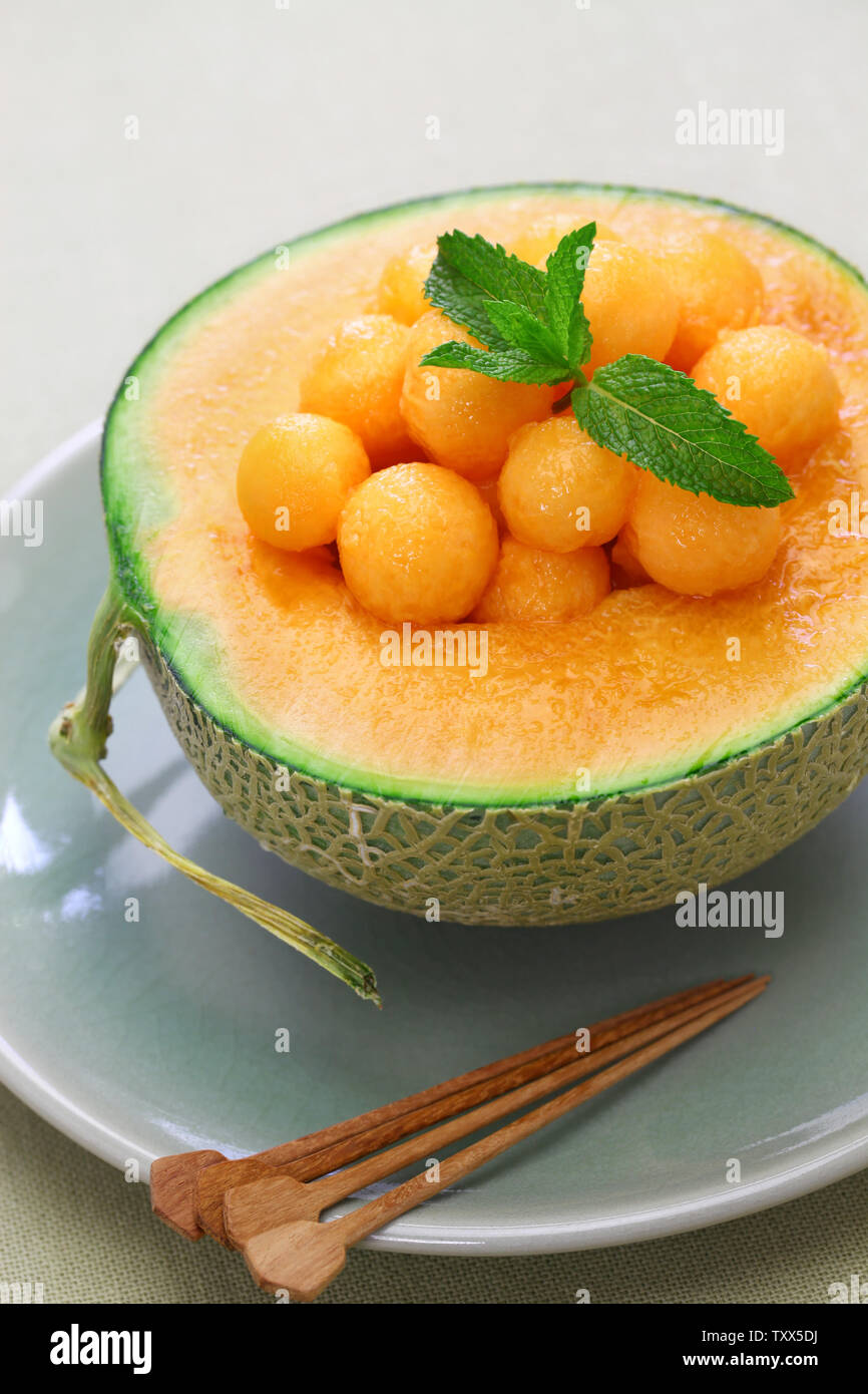japanese luxury melon, king ruby Stock Photo Alamy
