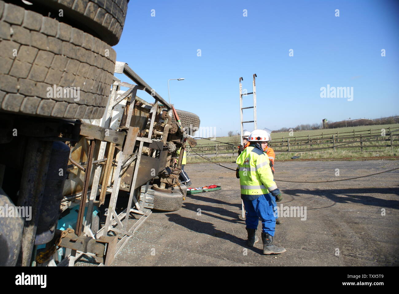 lorry crash, RTC Stock Photo