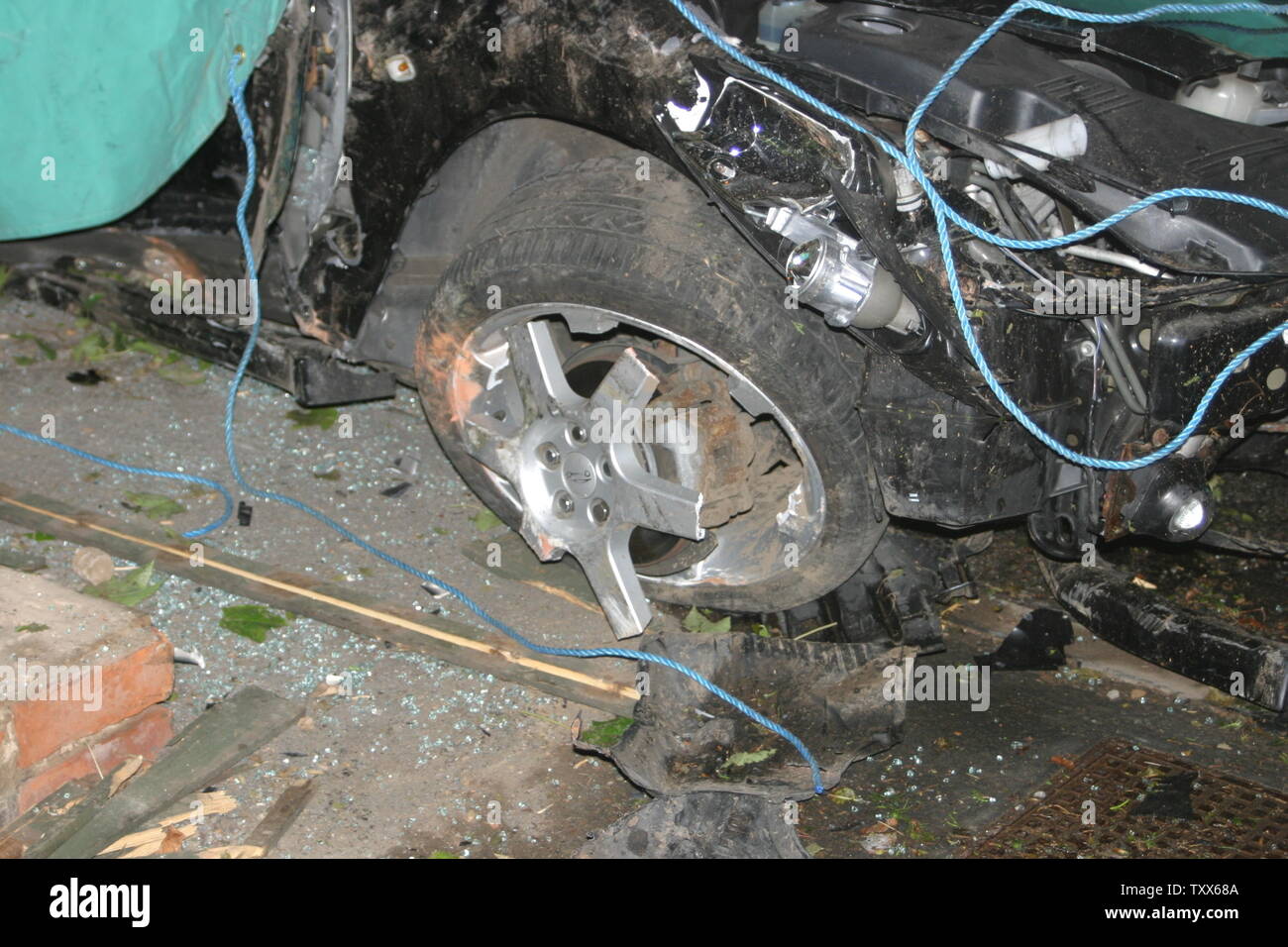 high impact collision, car crash Stock Photo Alamy