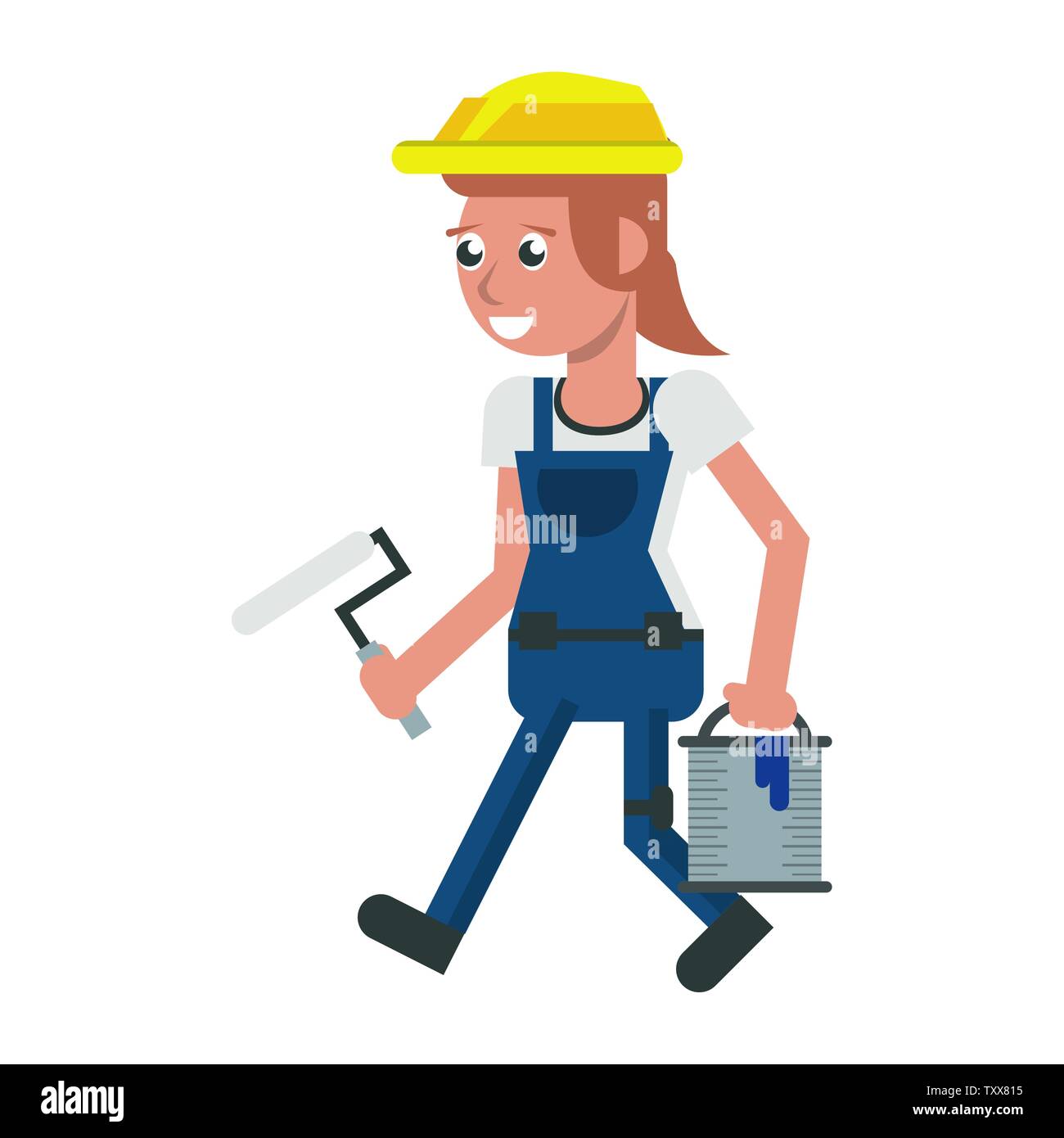 Construction worker smiling cartoon isolated Stock Vector Image & Art ...