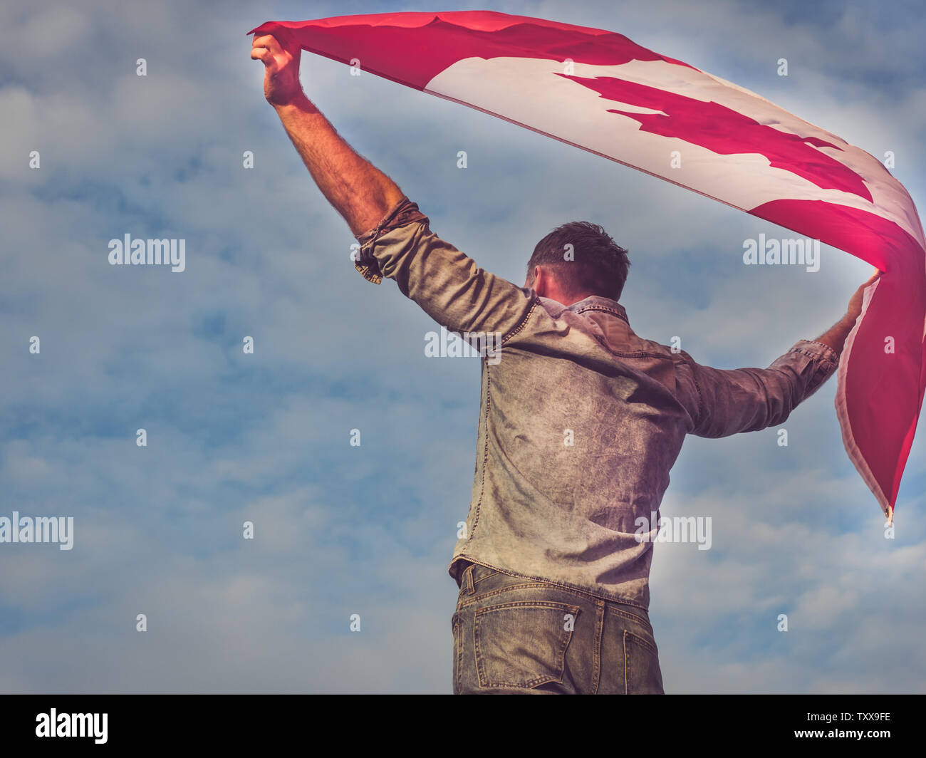 Holding canadian flag close up hi-res stock photography and images - Alamy