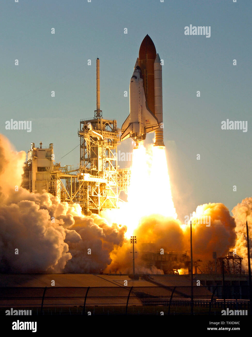 The Space Shuttle Atlantis successfully launches a crew of seven from ...