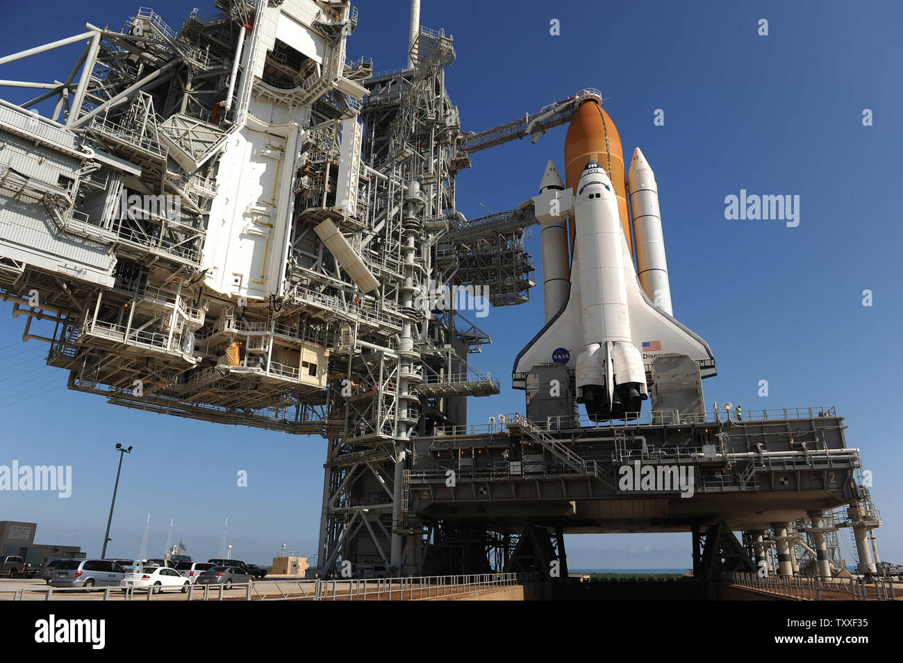 A timed exposure of the Space Shuttle STS-1 8x10 Photo at Launch Pad A