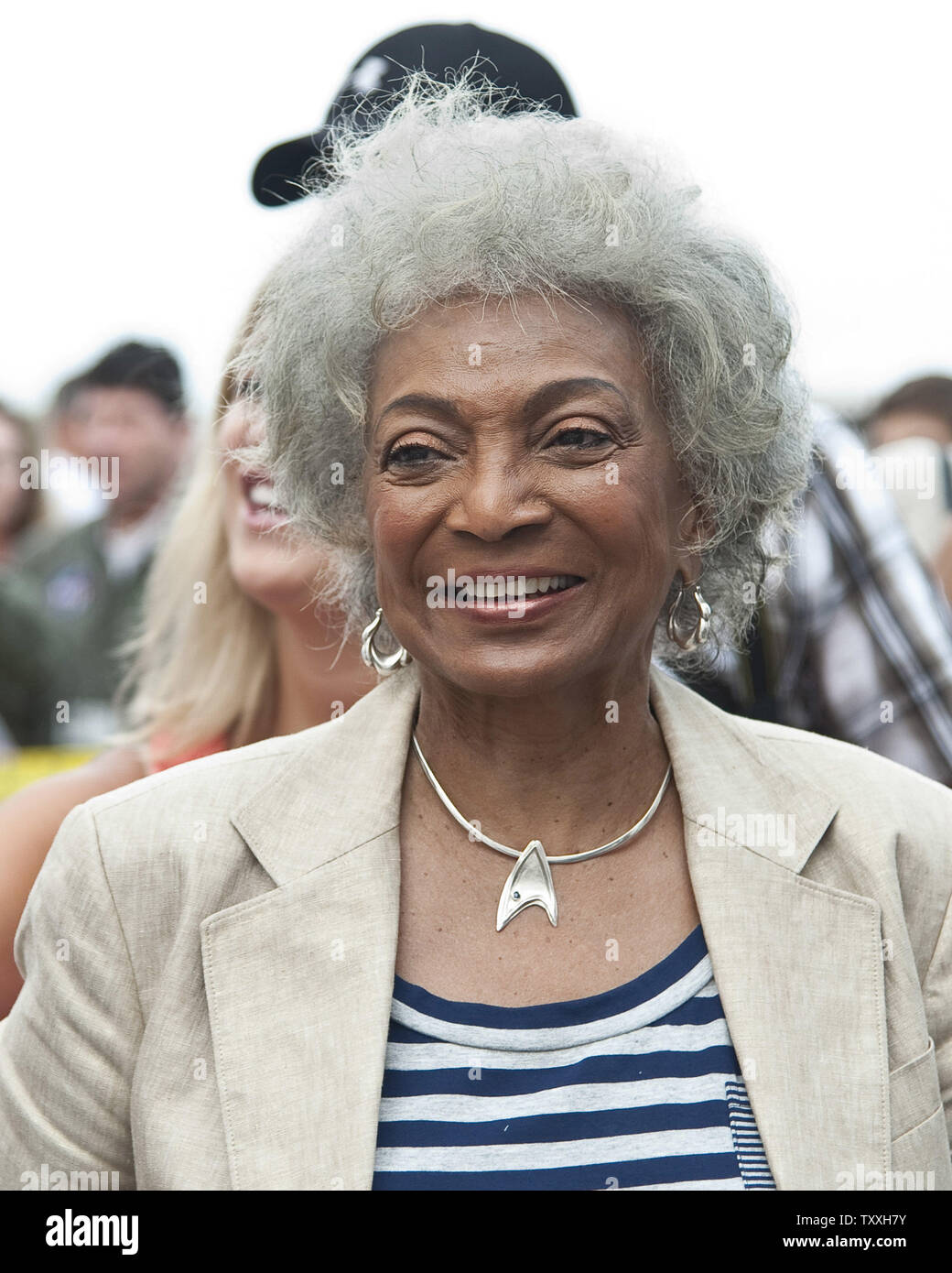 Star Trek actress, Nichelle Nichols who played Lt. Uhura attends the walkout of the crew of STS 135 at the Kennedy Space Center on July 8, 2011.   UPI/Joe Marino - Bill Cantrell Stock Photo