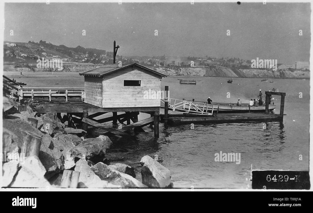 Breakwater landing looking northwest, Long Beach, California Stock ...