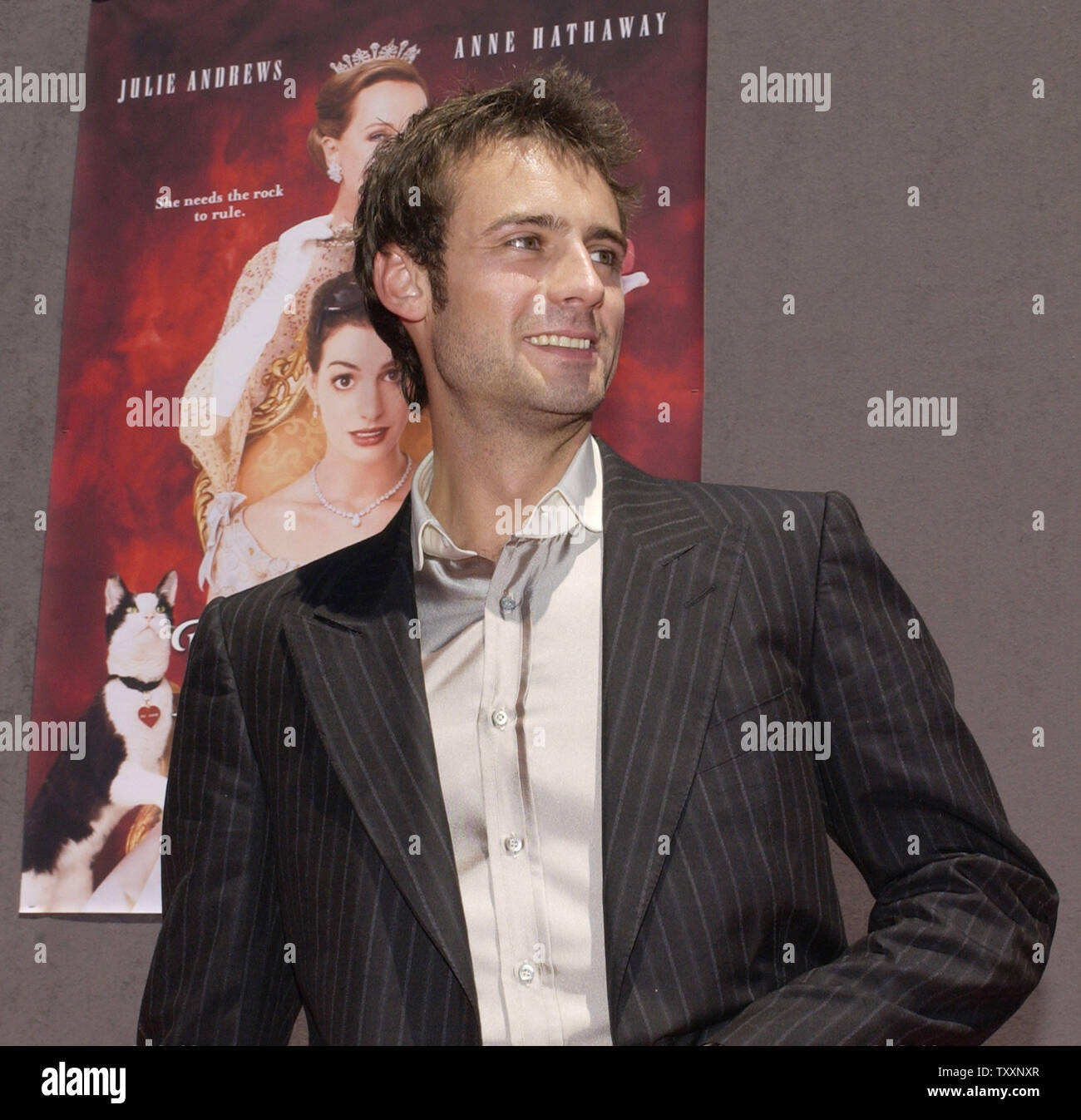 Callum Blue, a cast member in the family comedy motion picture 'The Princess Diaries 2: Royal Engagement,' poses as he arrives for the premiere of the film at Downtown Disney in Anaheim, California August 7, 2004. 'The Princess Diaries 2: Royal Engagement' opens in the United States August 11.  (UPI/Maria Gutierez) Stock Photo
