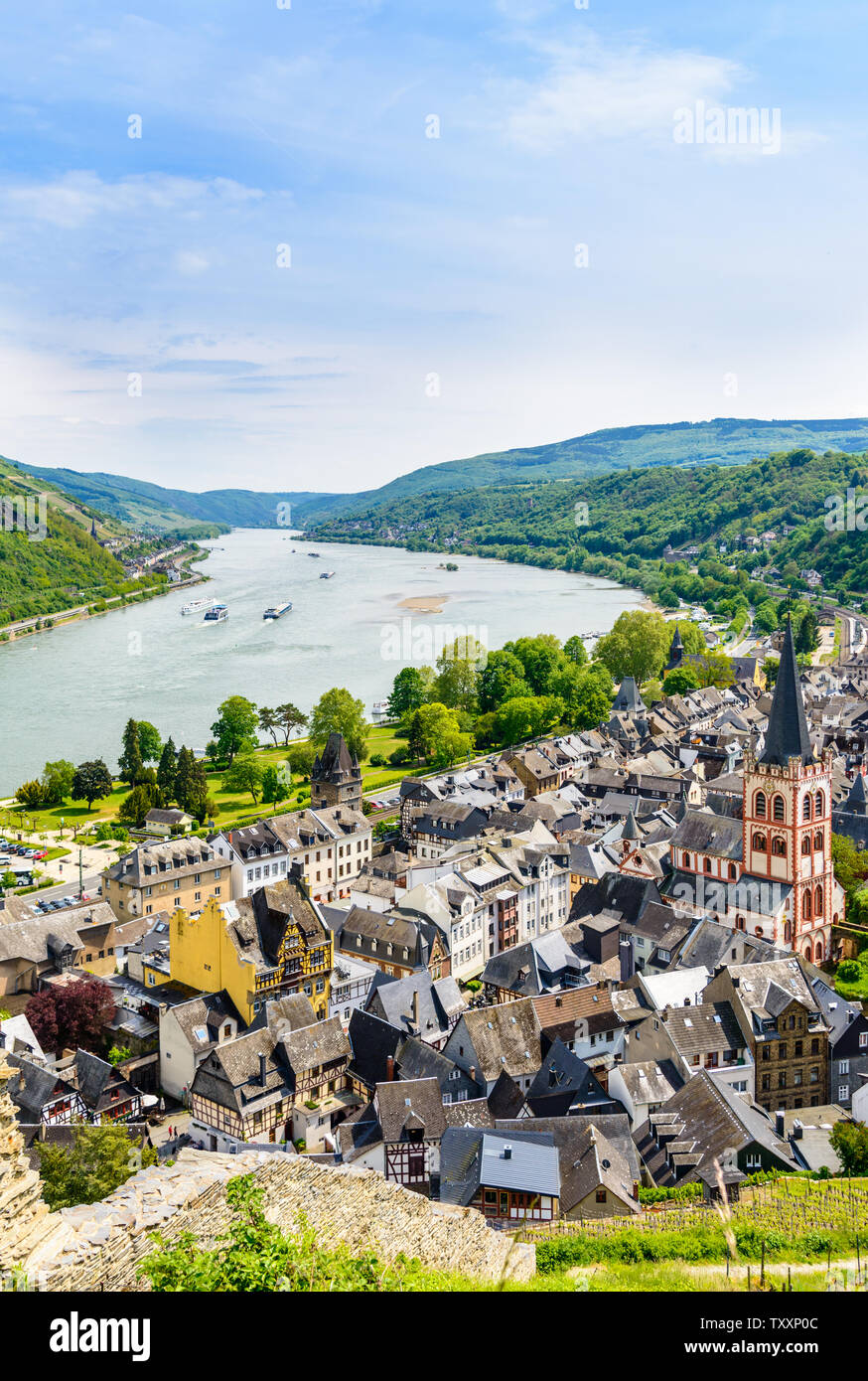Rhine river germany castle aerial hi-res stock photography and images ...