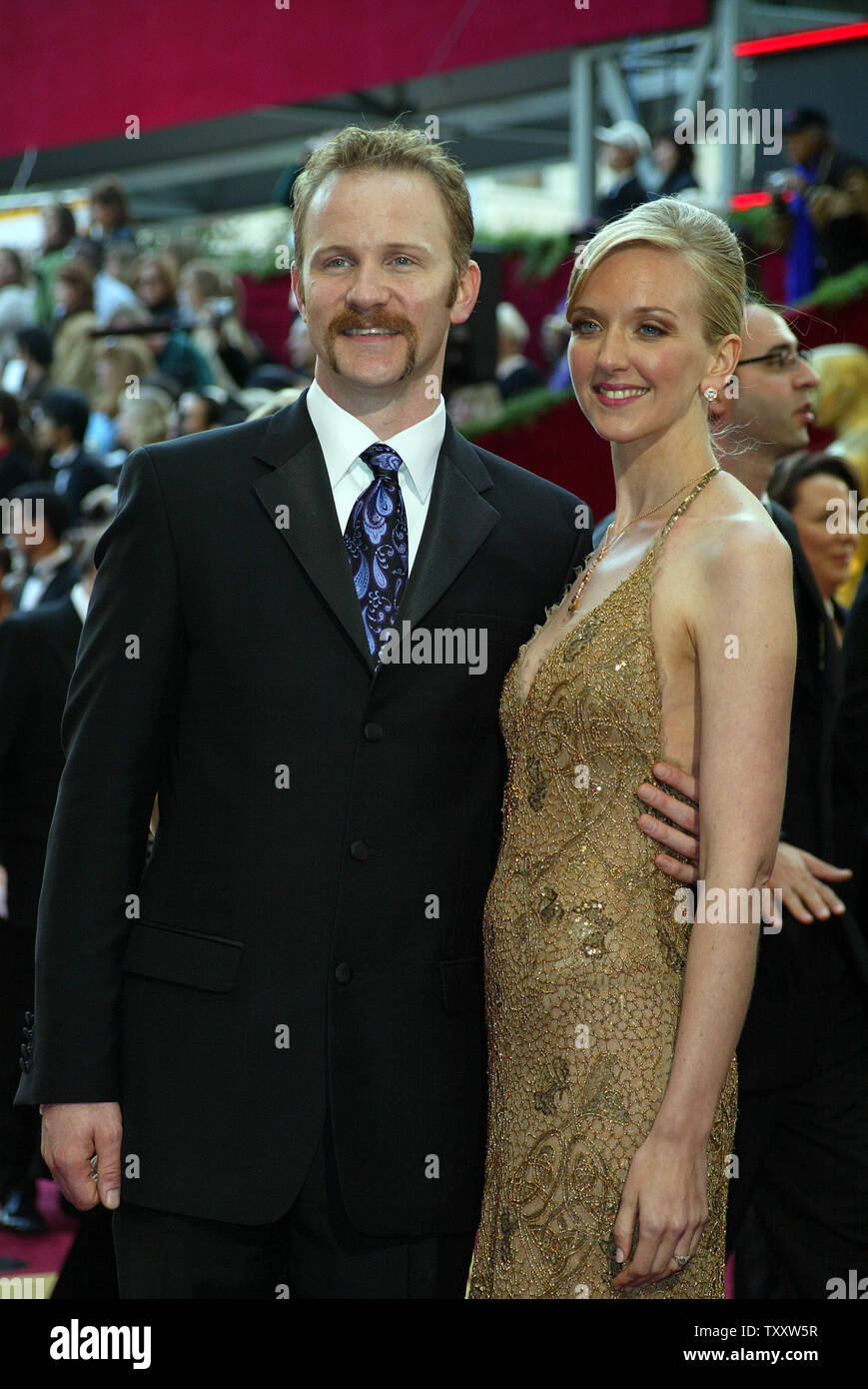 Actor Morgan Sprulock and his wife Alexandria Jamieson arrive for 