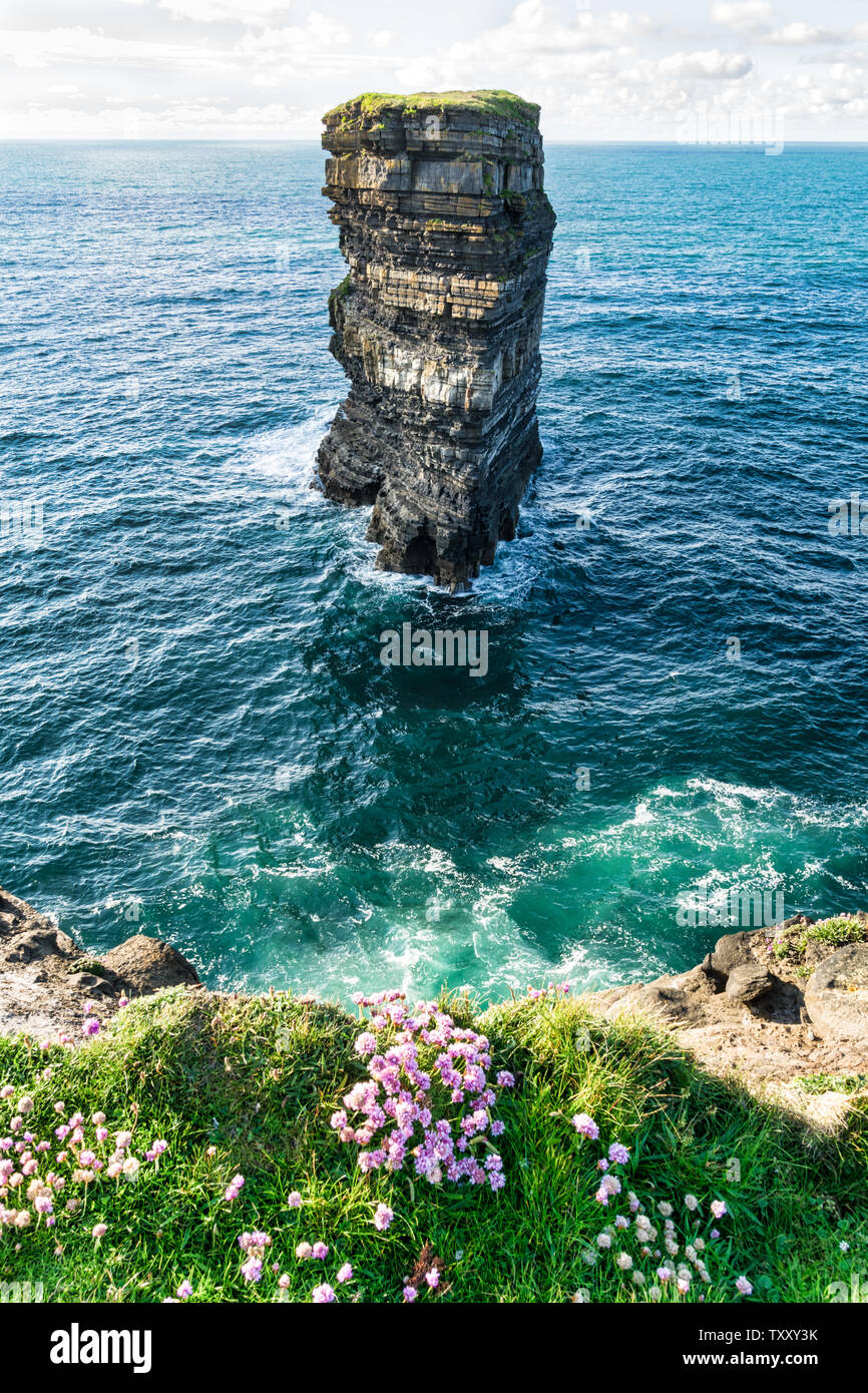 Dun Briste Sea Stack in county Mayo Ireland. this is one of the locations along the Wild Atlantic Way Stock Photo