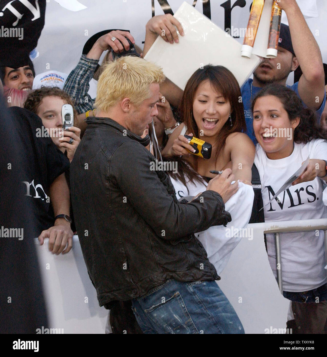 U.S. actor Brad Pitt, star of the new action motion picture &ldquo;Mr. & Mrs