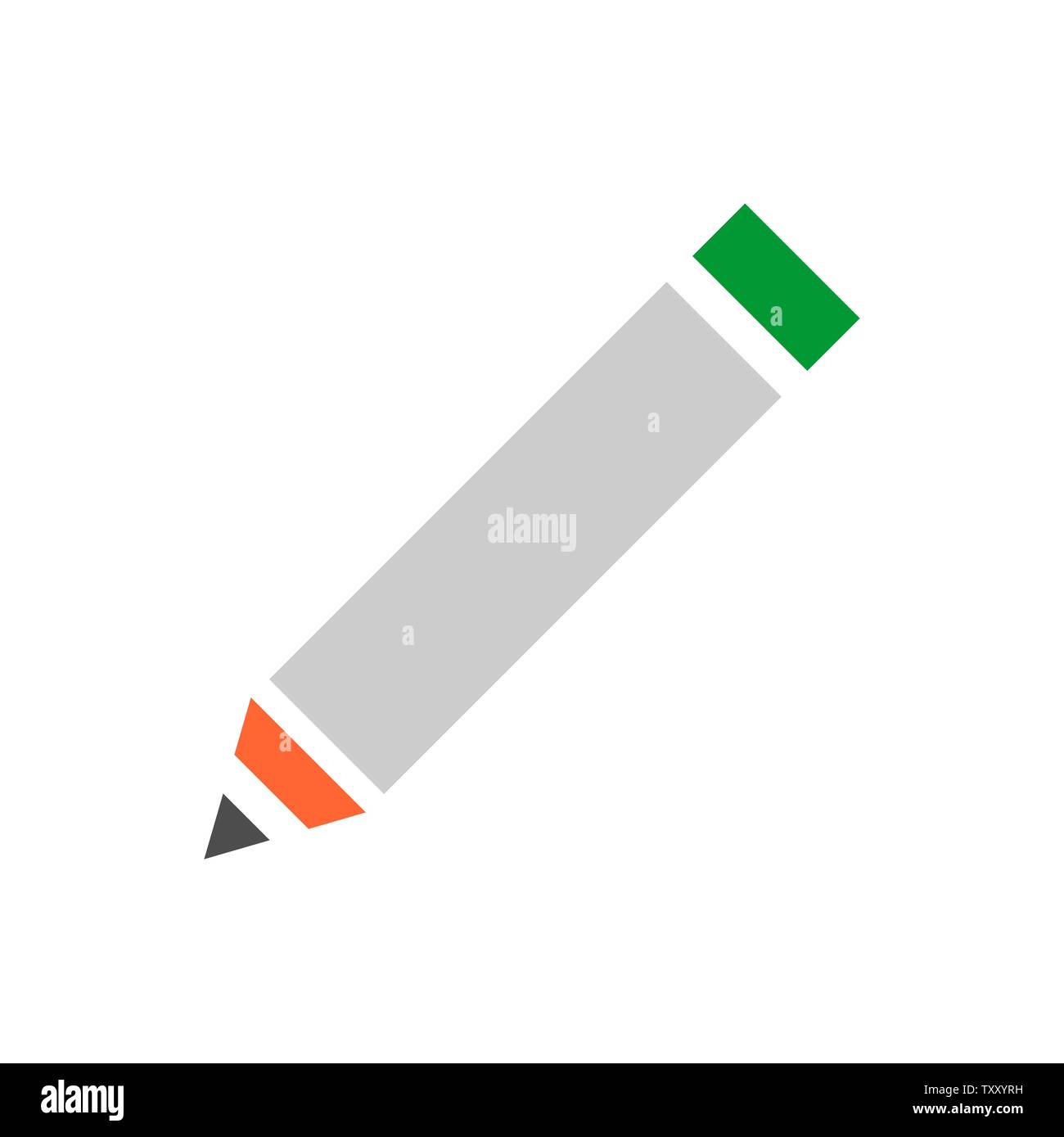 Bold pencil vector icon. Flat vector illustration for web design and mobile app. Stock Vector