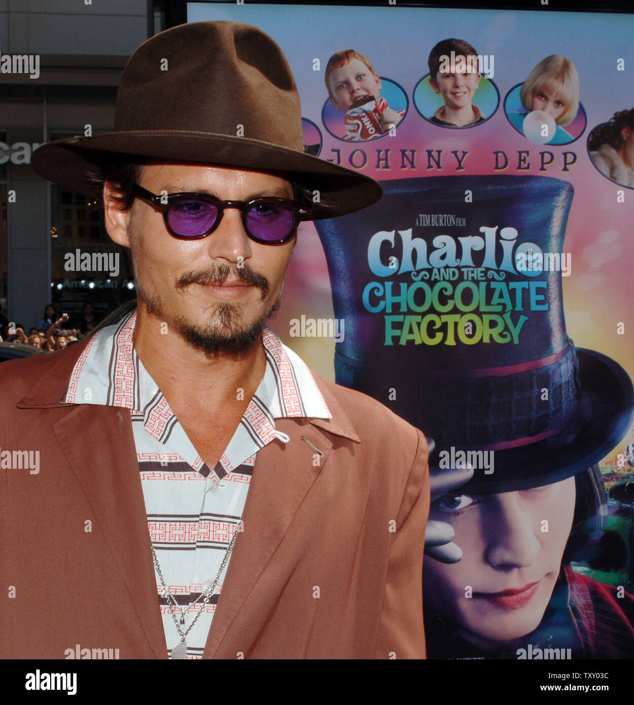 Actor Johnny Depp Arrives For The Premiere Of His New Motion Picture Charlie And The Chocolate Factory Directed By Tim Burton At Grauman S Chinese Theatre In The Hollywood Section Of Los Angeles