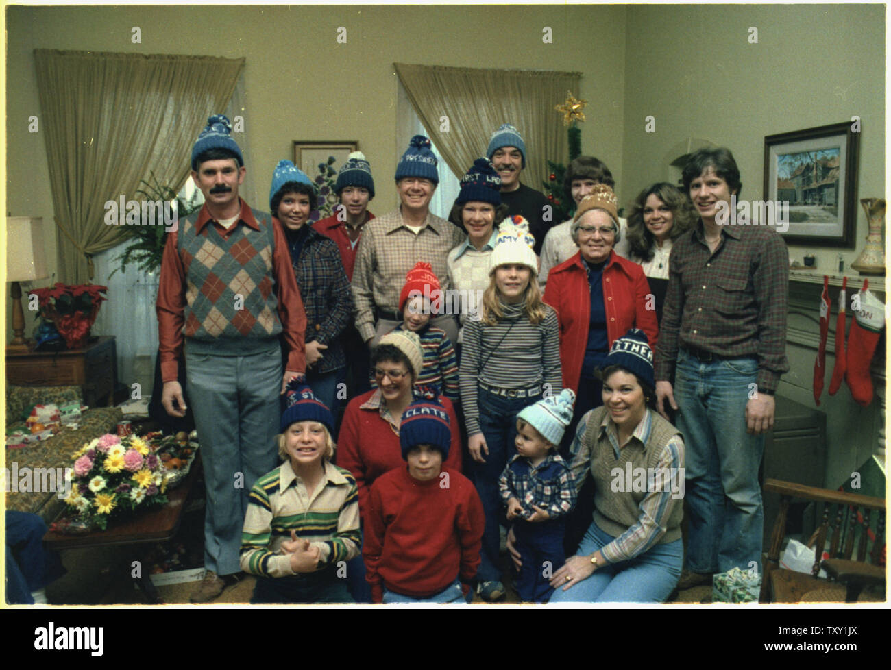 Carter family Christmas portrait Stock Photo