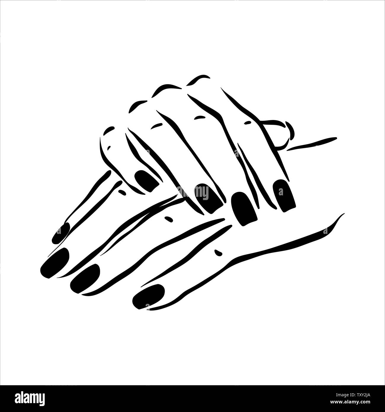 Vector hand drawn illustration of manicure and nail polish on woman hands  Stock Vector Image & Art - Alamy