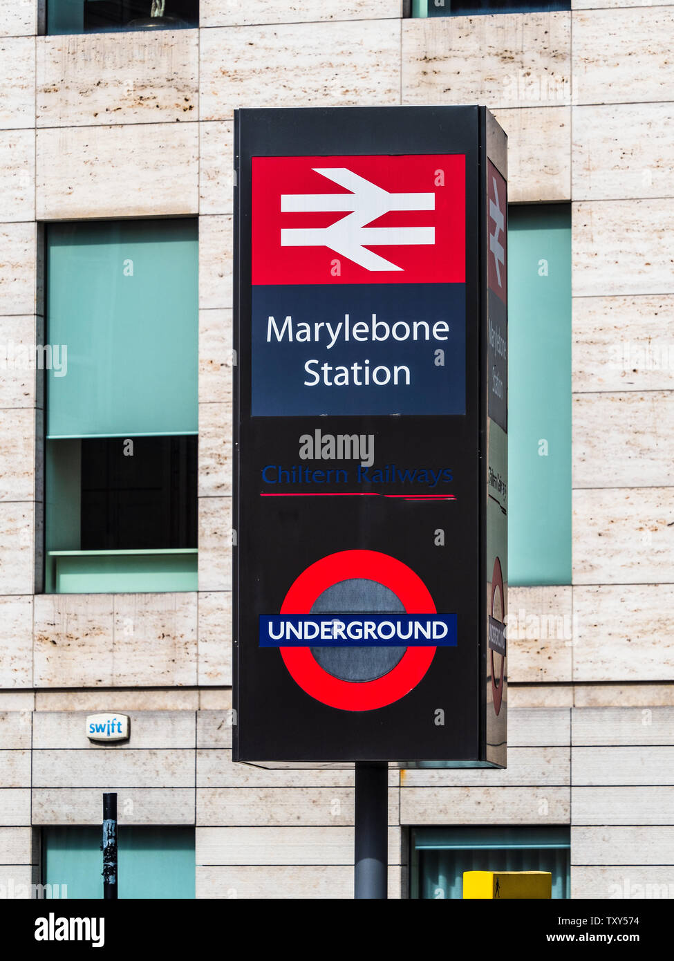 Marylebone Station Sign in Central London Stock Photo