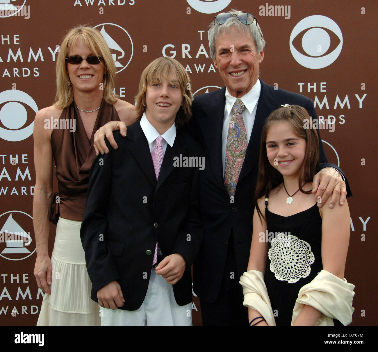 Burt Bacharach and his family arrive at the 48th Annual Grammy Awards