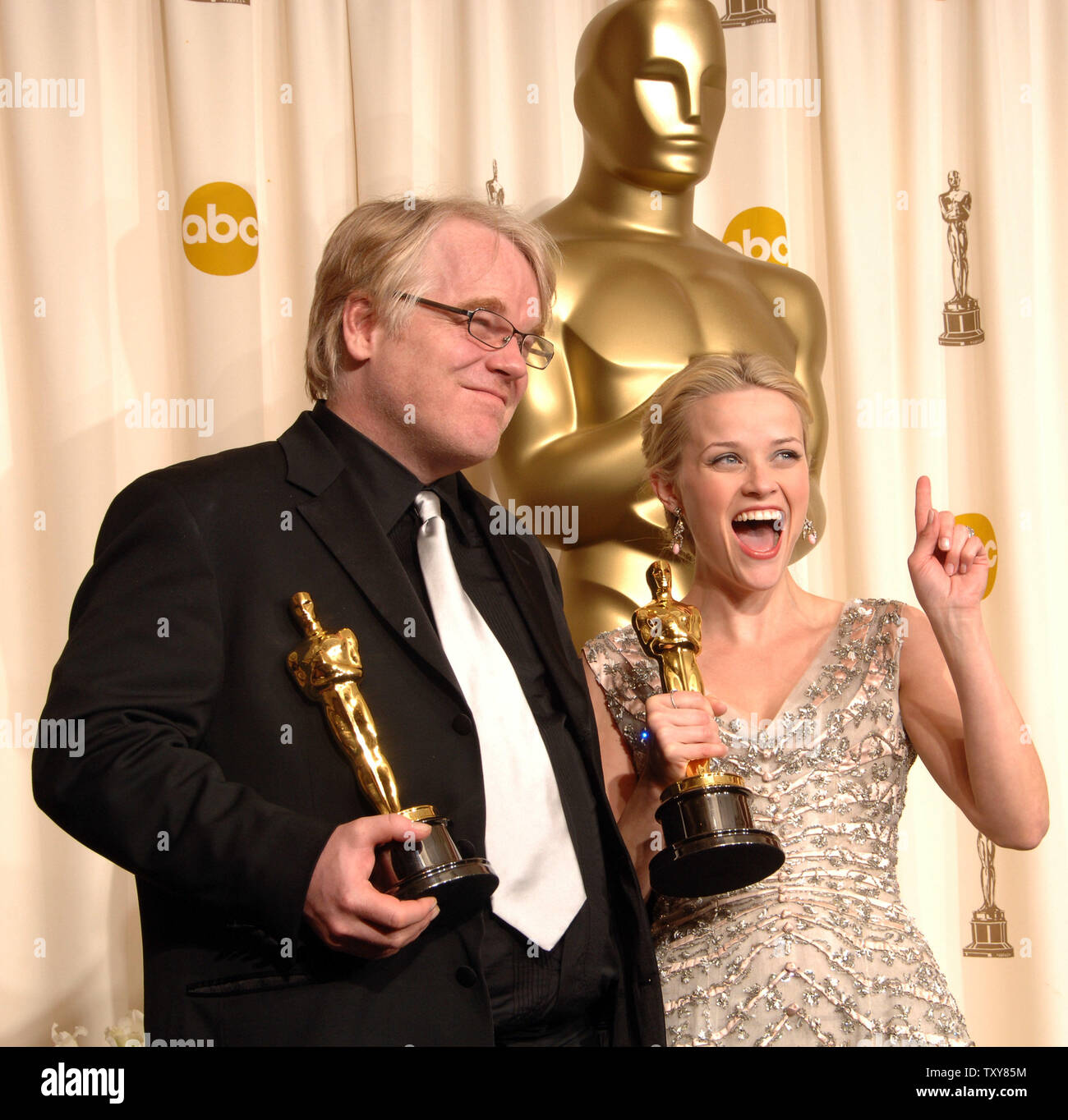 Best actor Philip Seymour Hoffman and best actress Reese Witherspoon