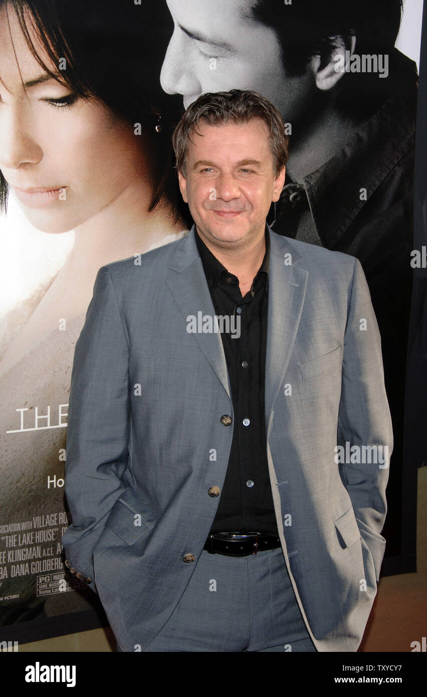 Director Alejandro Agresti of Argentina attends the world premiere of his new motion picture drama 'The Lake House' at the Pacific Cinerama Dome in the Hollywood section of Los Angeles, California on June 13, 2006. The movie portrays the romance between a doctor (Sandra Bullock) and an architect (Keanu Reeves) who are living in a house two years apart. The movie opens in the U.S. on June 16. (UPI Photo/Jim Ruymen) Stock Photo
