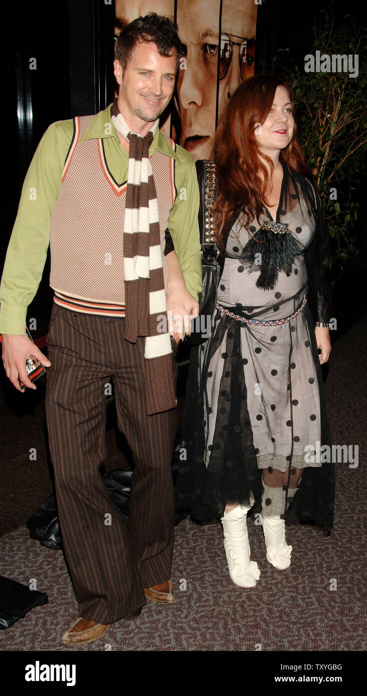 Fashion designer Jennifer Nicholson, daughter of cast member Jack Nicholson, and a guest arrive at an industry screening of 'The Departed' at the Director's Guild of America in Los Angeles, California on October 5, 2006. (UPI Photo/Jim Ruymen) Stock Photo