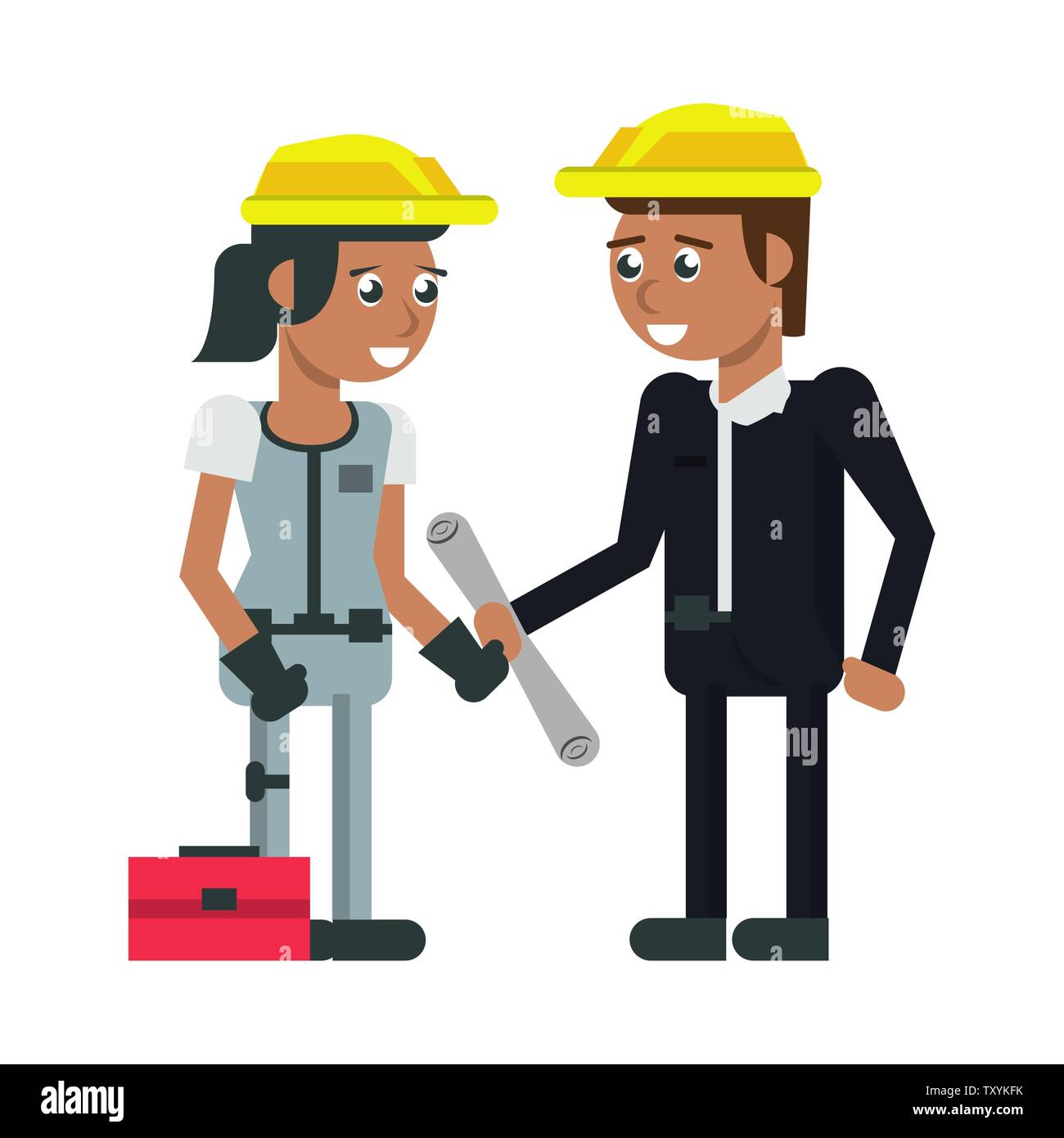 Construction workers with tools cartoons Stock Vector Image & Art Alamy