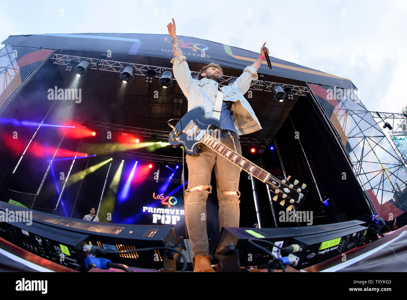 BARCELONA - MAY 18: Dani Fernandez (singer) performs in concert at Primavera Pop Festival on May 18, 2019 in Barcelona, Spain. Stock Photo