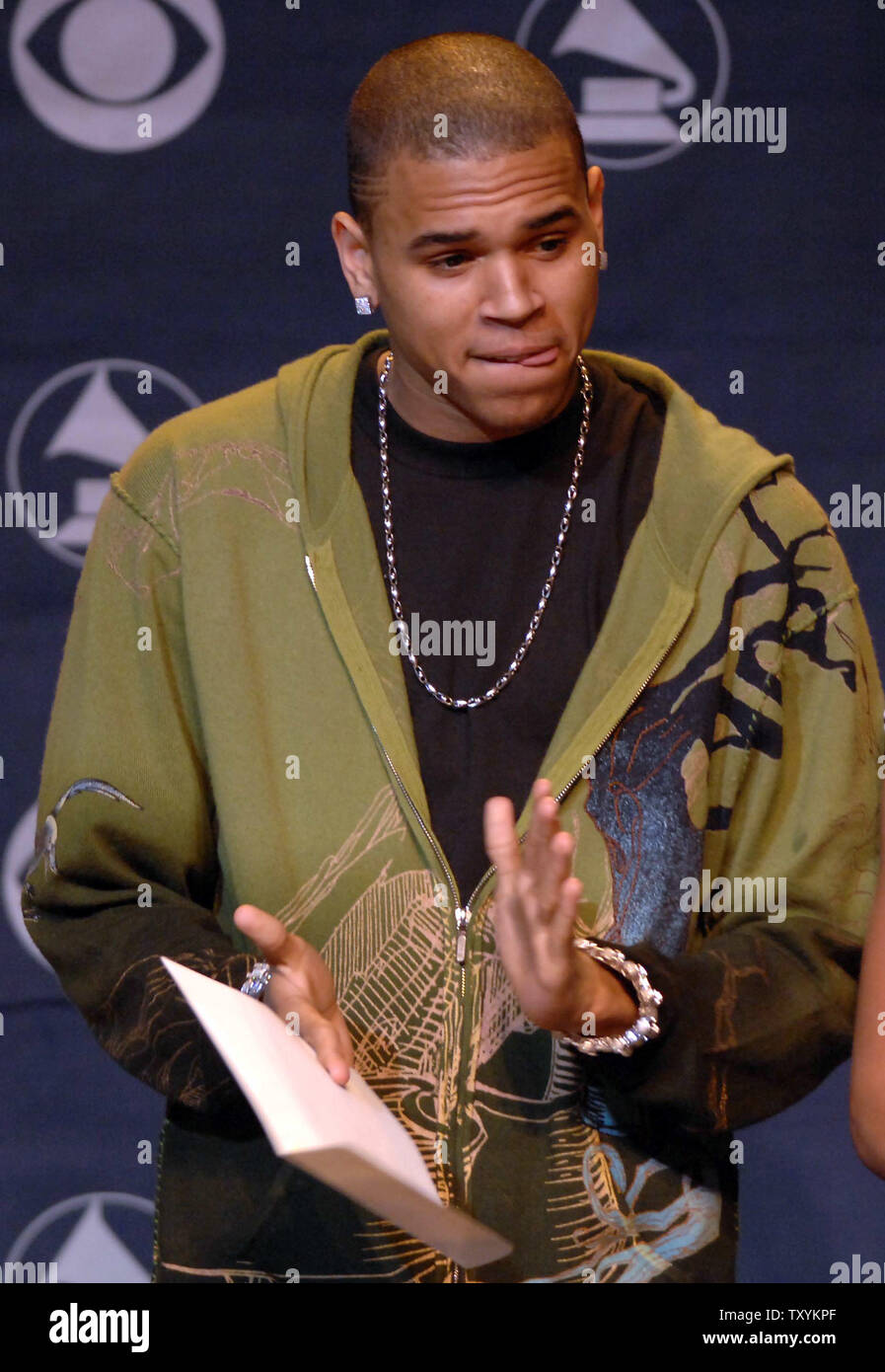Singer Chris Brown, who received a nomination for best new artist