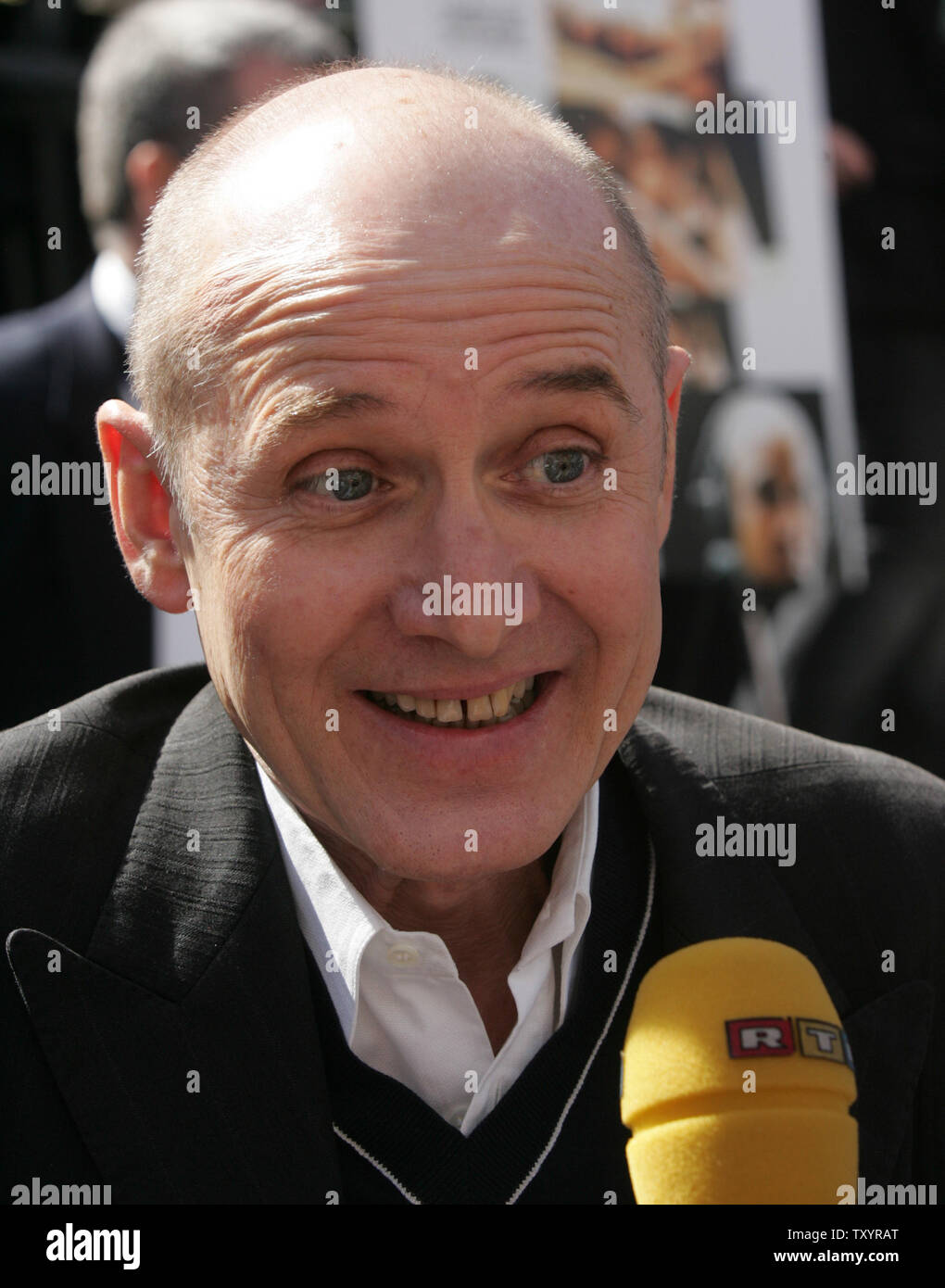 German actor Ulrich Muhe from "The Lives of Others" answers questions from reporters in the arrival area for the 79th Academy Awards in Los Angeles on February 23, 2007.  (UPI Photo/Terry Schmitt) Stock Photo