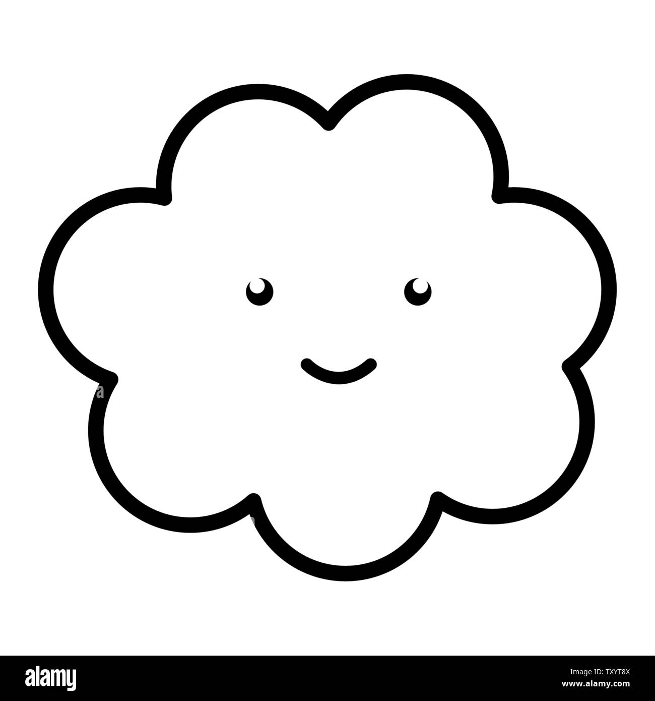 cloud sky weather kawaii character vector illustration design Stock ...