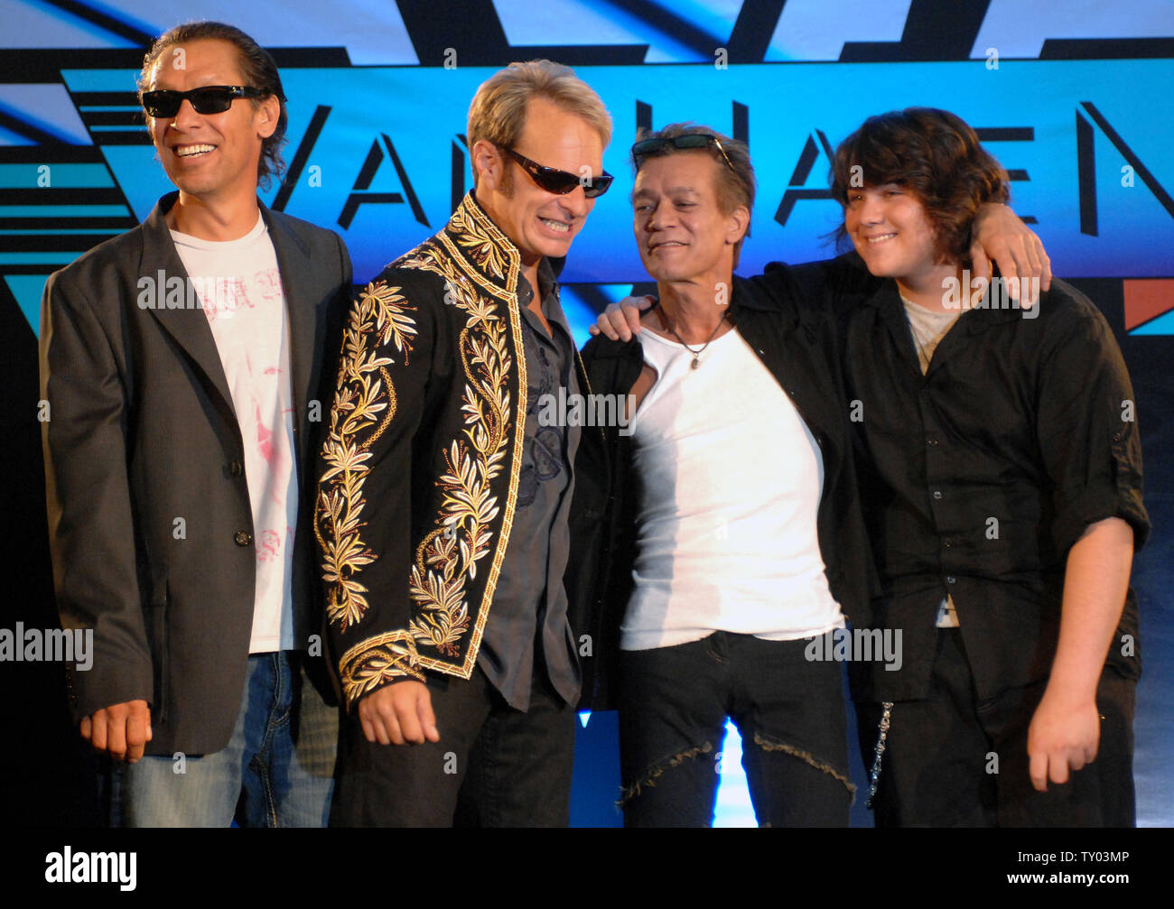 Members of the rock group Van Halen, left to right, Alex Van Halen ...