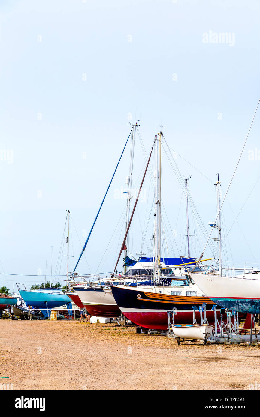 Boats at the Ferry Boat Yard in Felixstowe, Suffolk, UK Stock Photo Alamy