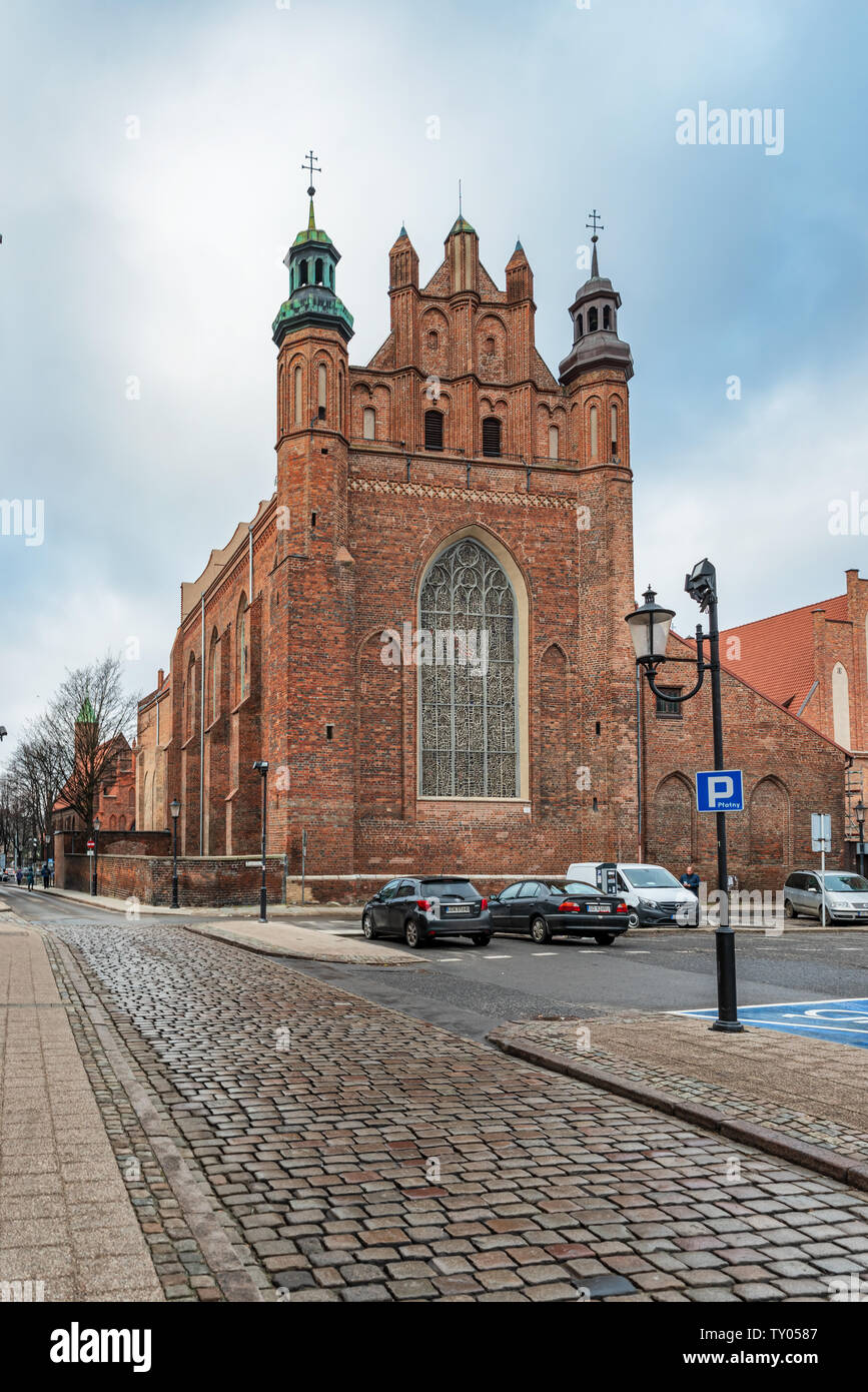 Gdansk, Poland - Feb 14, 2019: View at the  back of St Joseph Church in Gdansk, Poland Stock Photo
