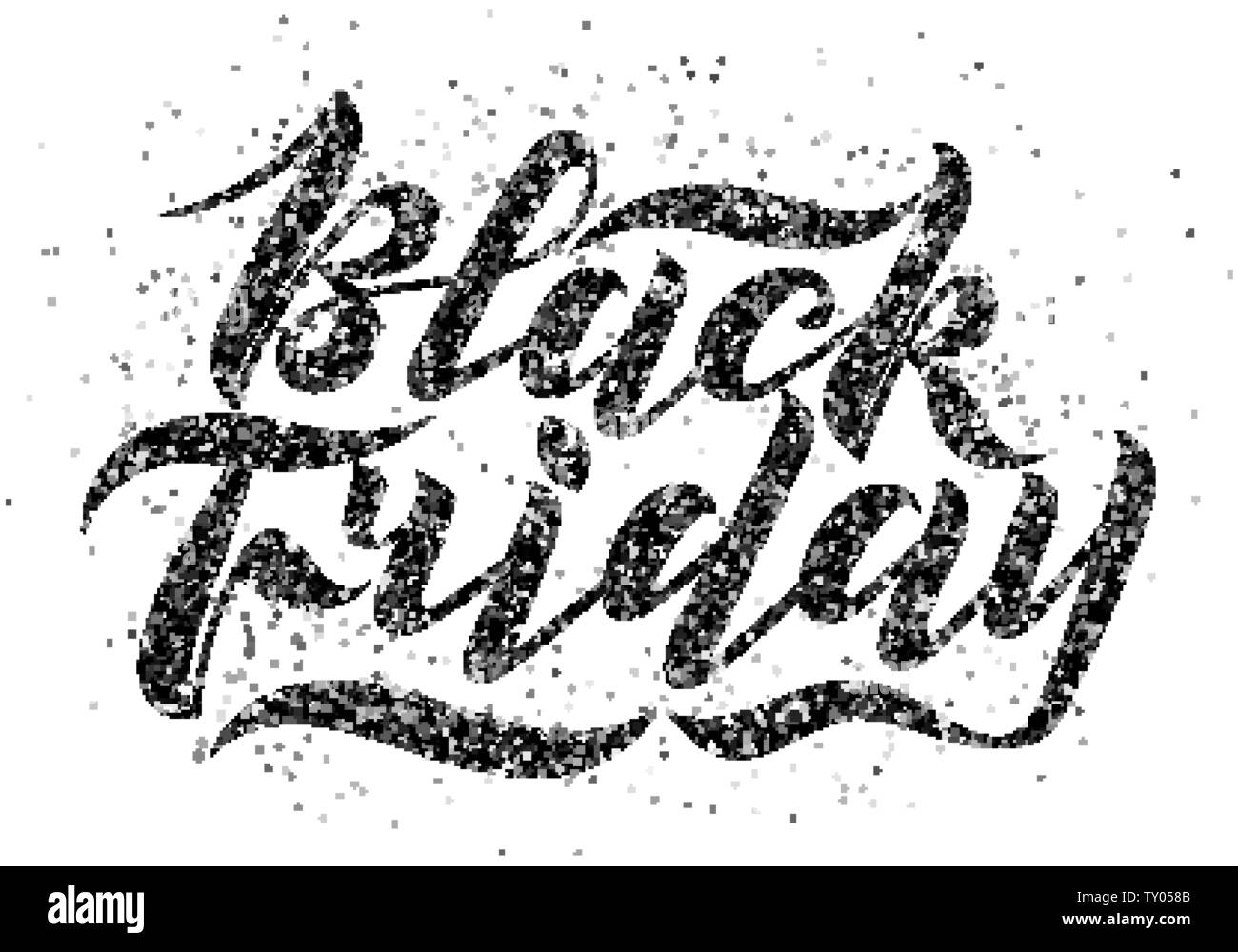 Handwritten Modern Brush Lettering With Glitter Texture Black Friday