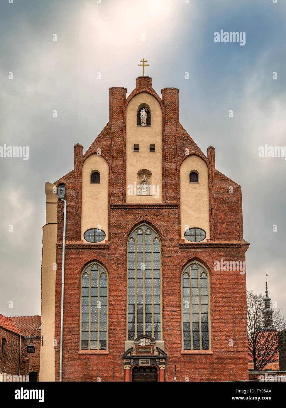 Gdansk, Poland - Feb 14, 2019: View at the facade of St Joseph Church in Gdansk, Poland Stock Photo