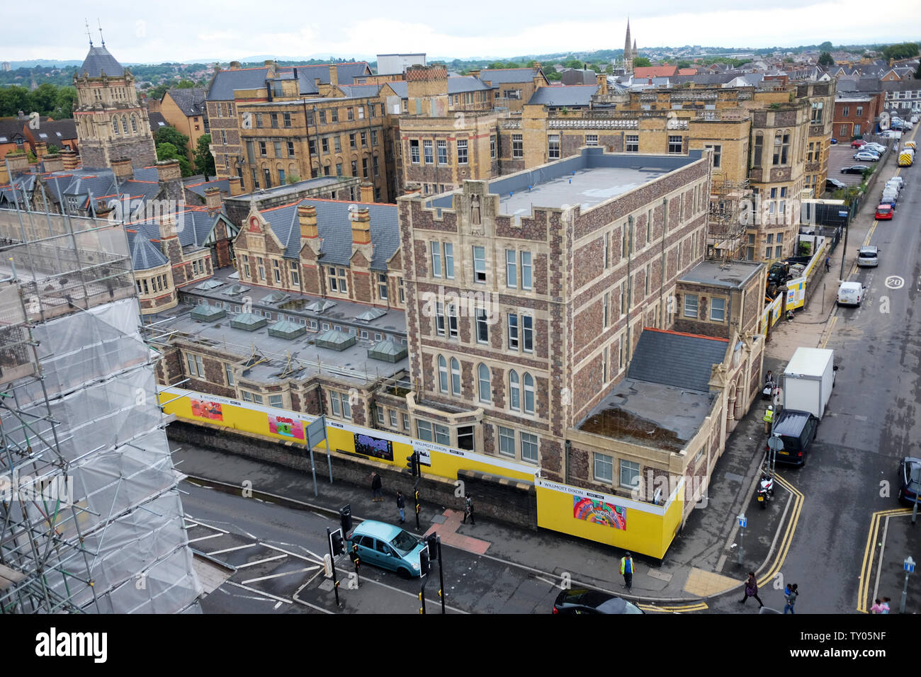 June 2106 - Cardiff Royal infirmary under going refurbishment by Willmot Dixon Stock Photo