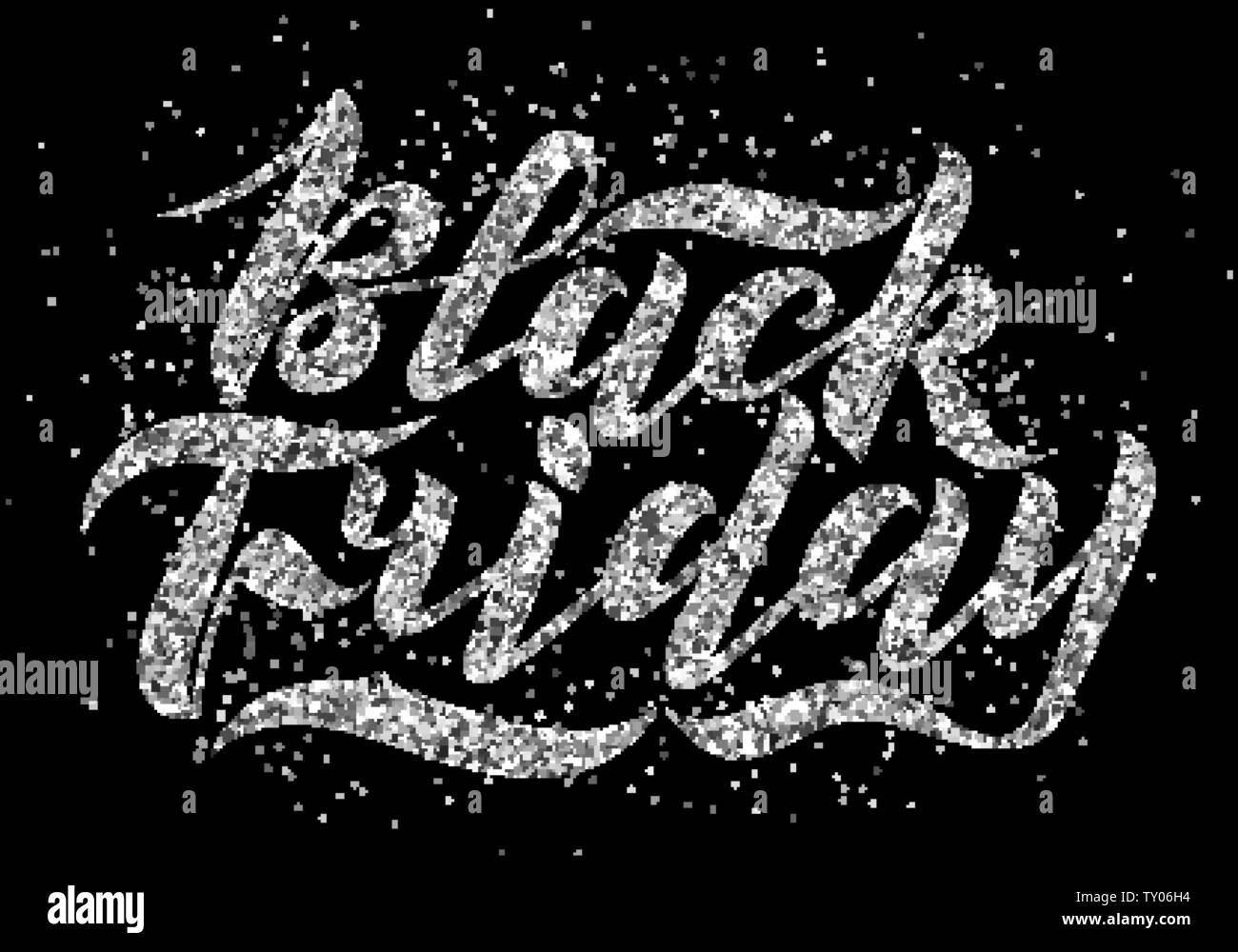 Handwritten Modern Brush Lettering With Glitter Texture Black Friday