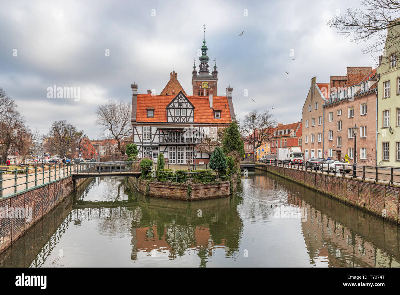Gdansk, Poland – Feb 14, 2019: View at Miller's House, old headquarters of the Millers guild, Mill Island in Gdansk, Poland. Stock Photo