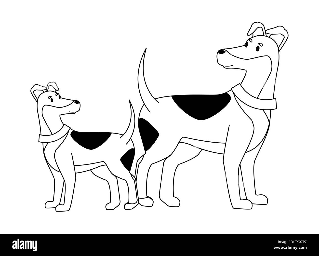 Domestic Animals And Pet Icon In Black And White Stock Vector Art