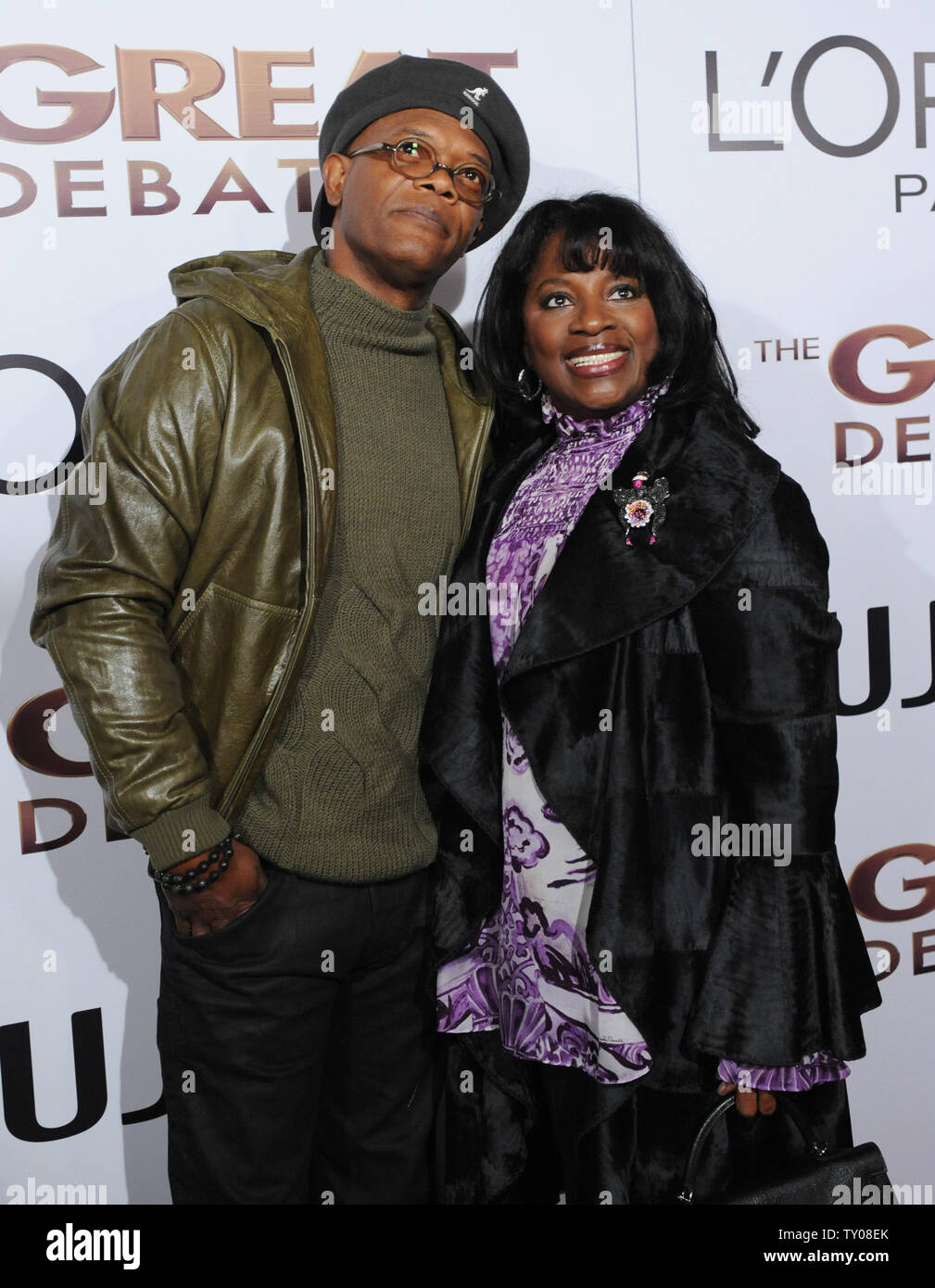 Actor Samuel L. Jackson and his wife LaTanya Richardson attend the premiere of the motion picture drama 'The Great Debaters', at the Arclight Cinerama Dome in the Hollywood section of Los Angeles on December 11, 2007. The movie is based on the true story of Melvin B. Tolson and opens in the U.S. on December 25.  (UPI Photo/Jim Ruymen) Stock Photo
