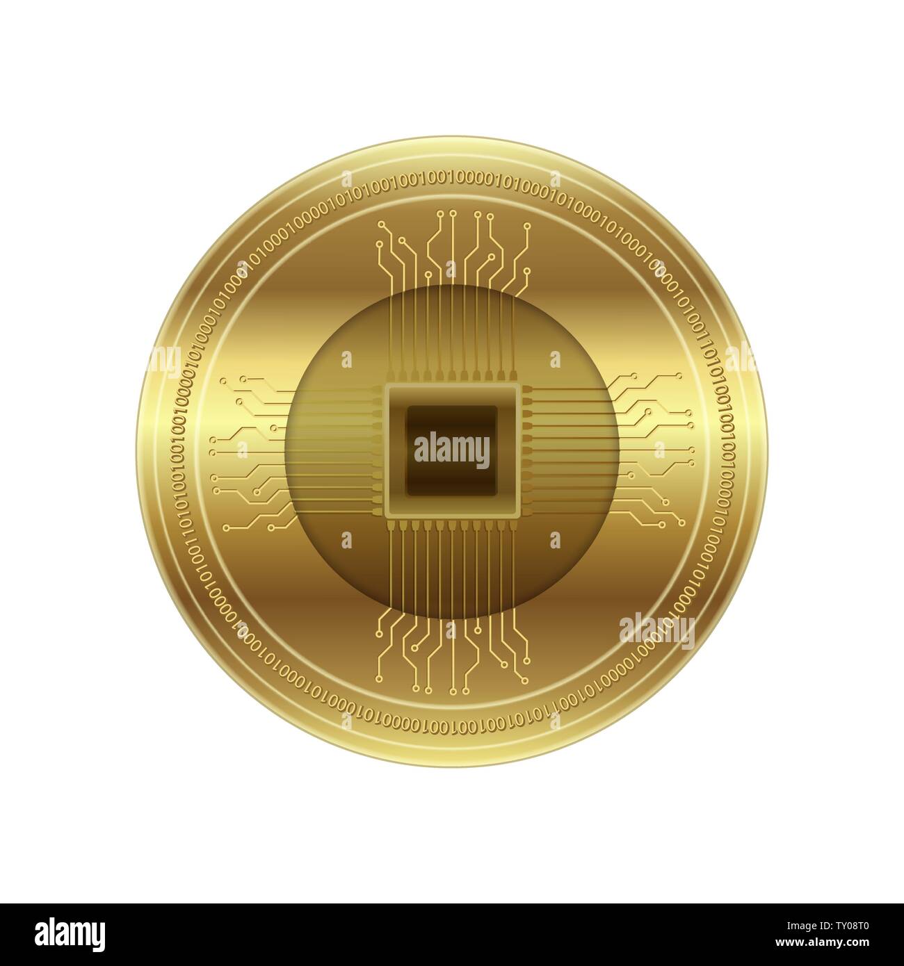 Golden crypto currency, vector Stock Vector