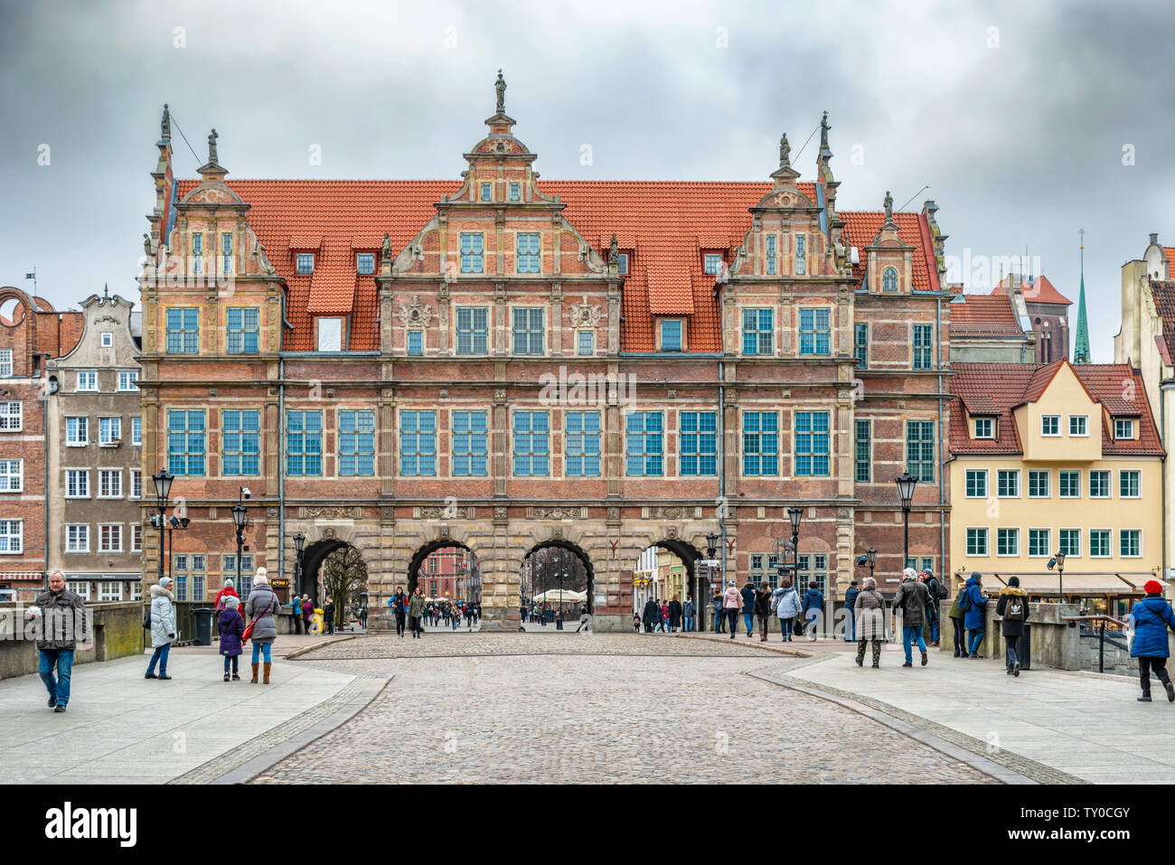 Gadansk, Poland - Feb 14, 2019: View at the Green gate in the old town of Gdansk Poland. Stock Photo