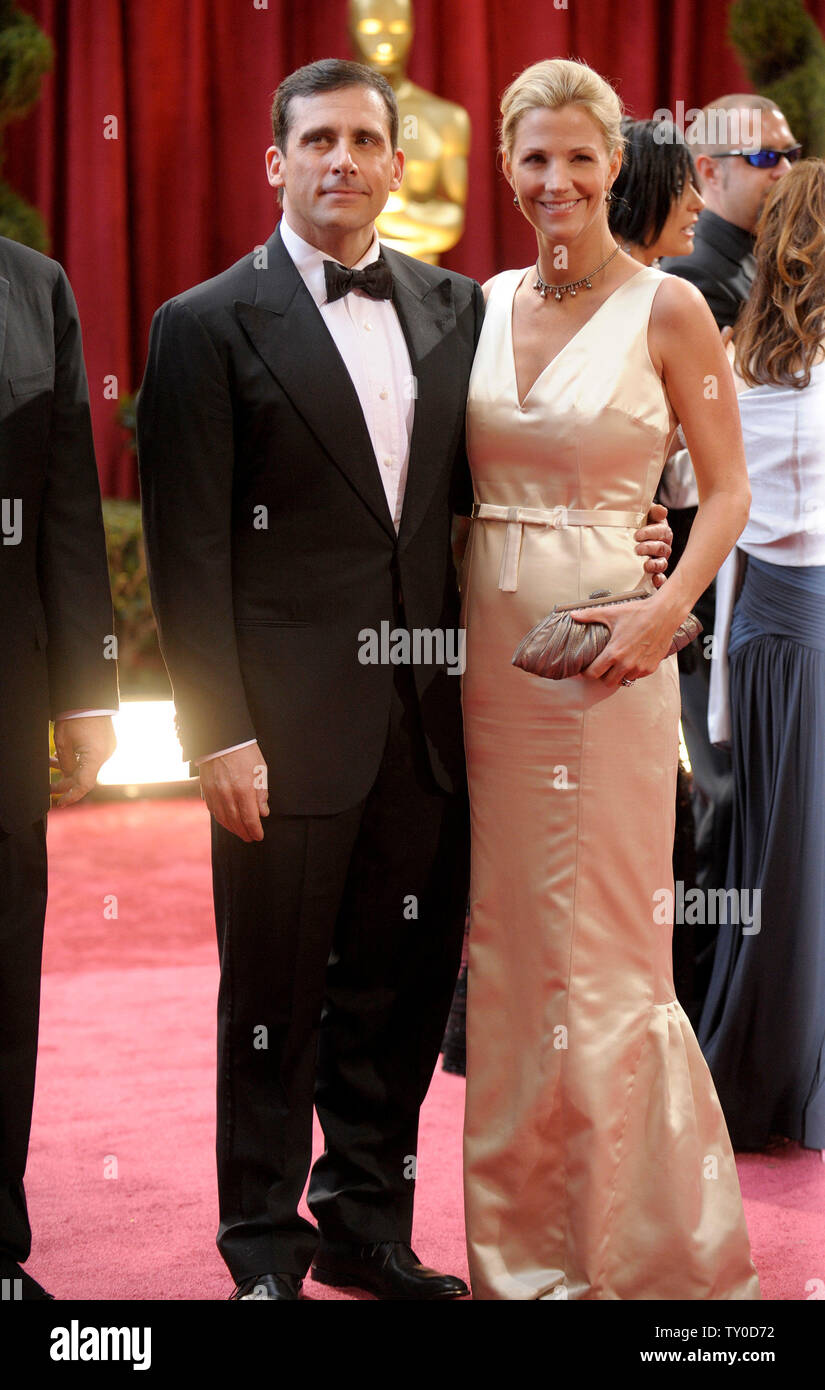 Steve Carell (L) and Nancy Walls arrive for the 80th Annual Academy ...