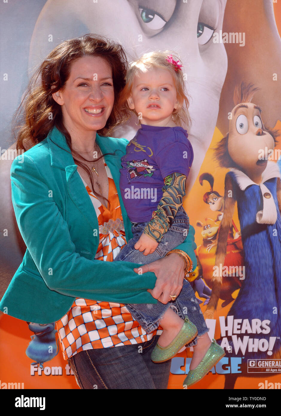 Actress Joely Fisher attends the premiere of the animated motion picture 'Horton Hears a Who!' with her daughter True in Los Angeles on March 8, 2008  (UPI Photo/Jim Ruymen) Stock Photo